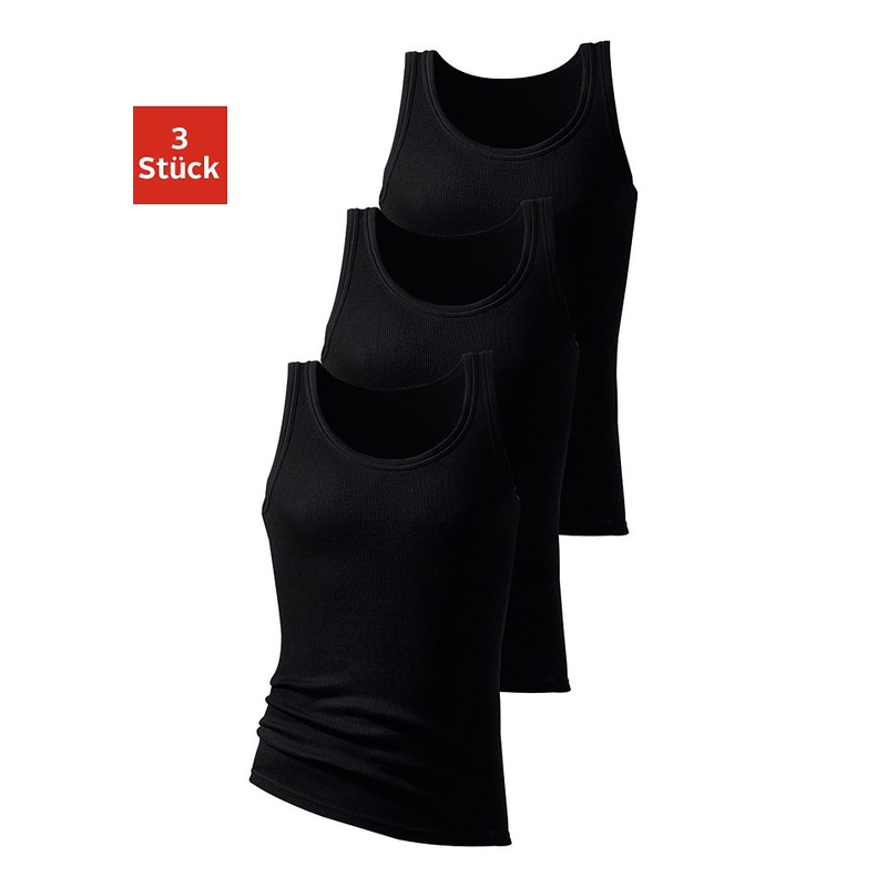 H.I.S Unterhemd »Doppelripp Tanktop« Packung, 3 Stk. tlg., aus weicher Baumwollqualität schwarz 7 - 3 Stk. 3 Stk. 7 Doppelripp-Tanktops im 3er-Pack