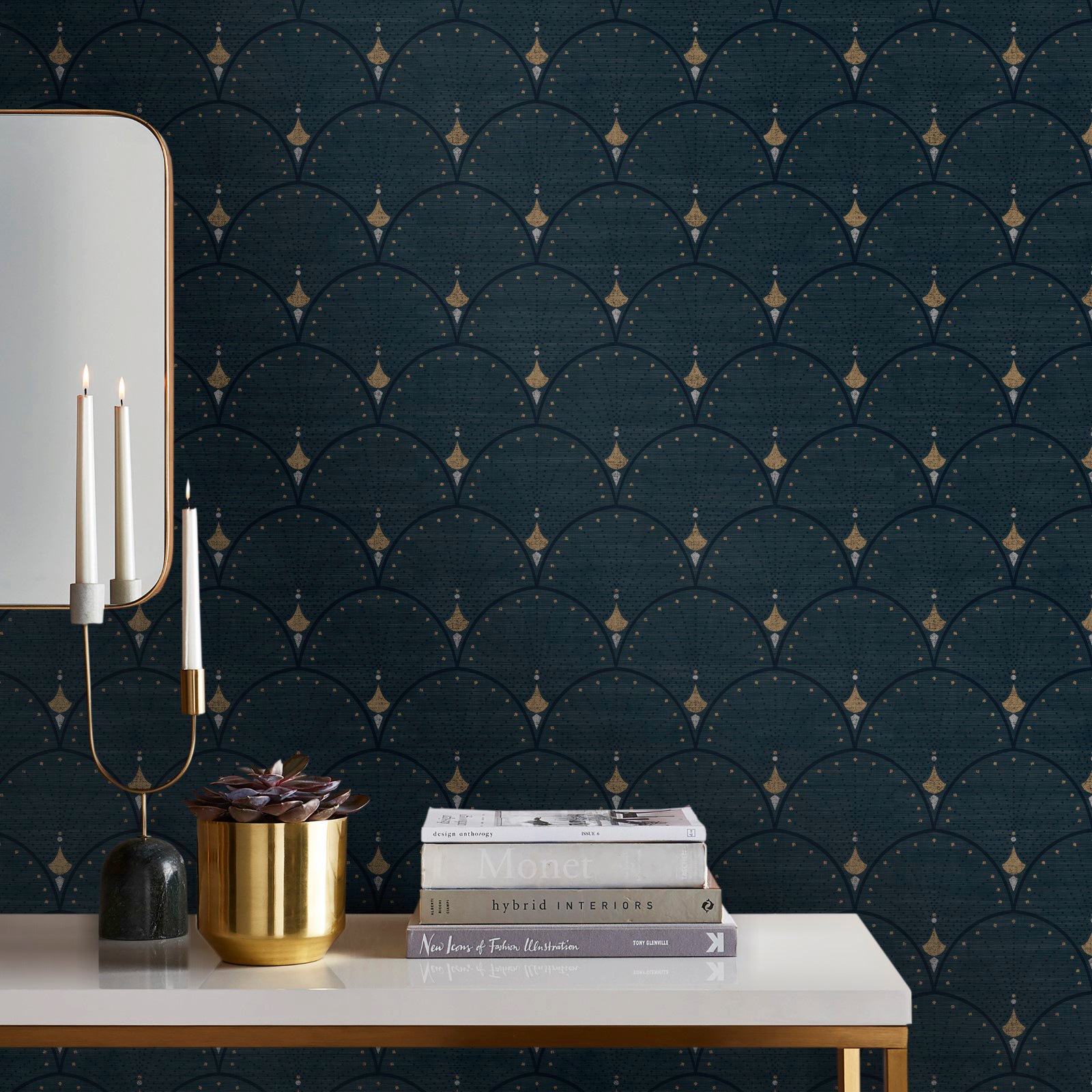 WOW Vliestapete »Julie Türkisblau« FSC® zertifiziert, mit lebhaftem Druck, 10 Meter Länge