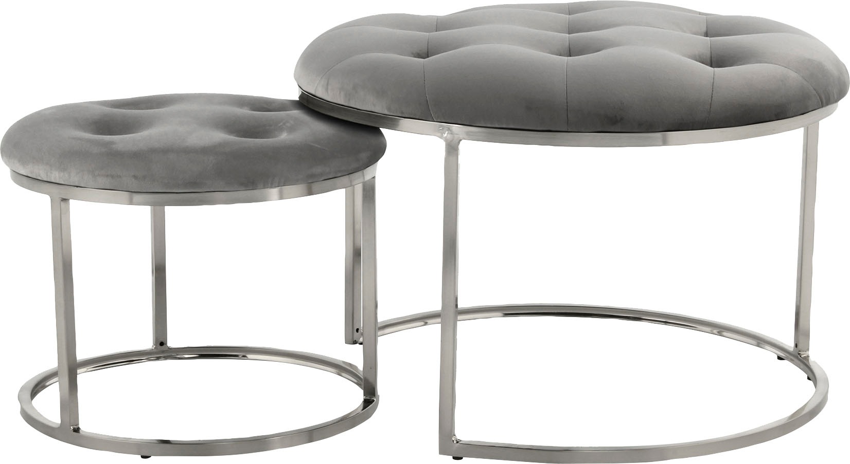 Kayoom Polstergarnitur »Hocker Becky 825 2er-Set, runde Form, angesagter Re günstig online kaufen