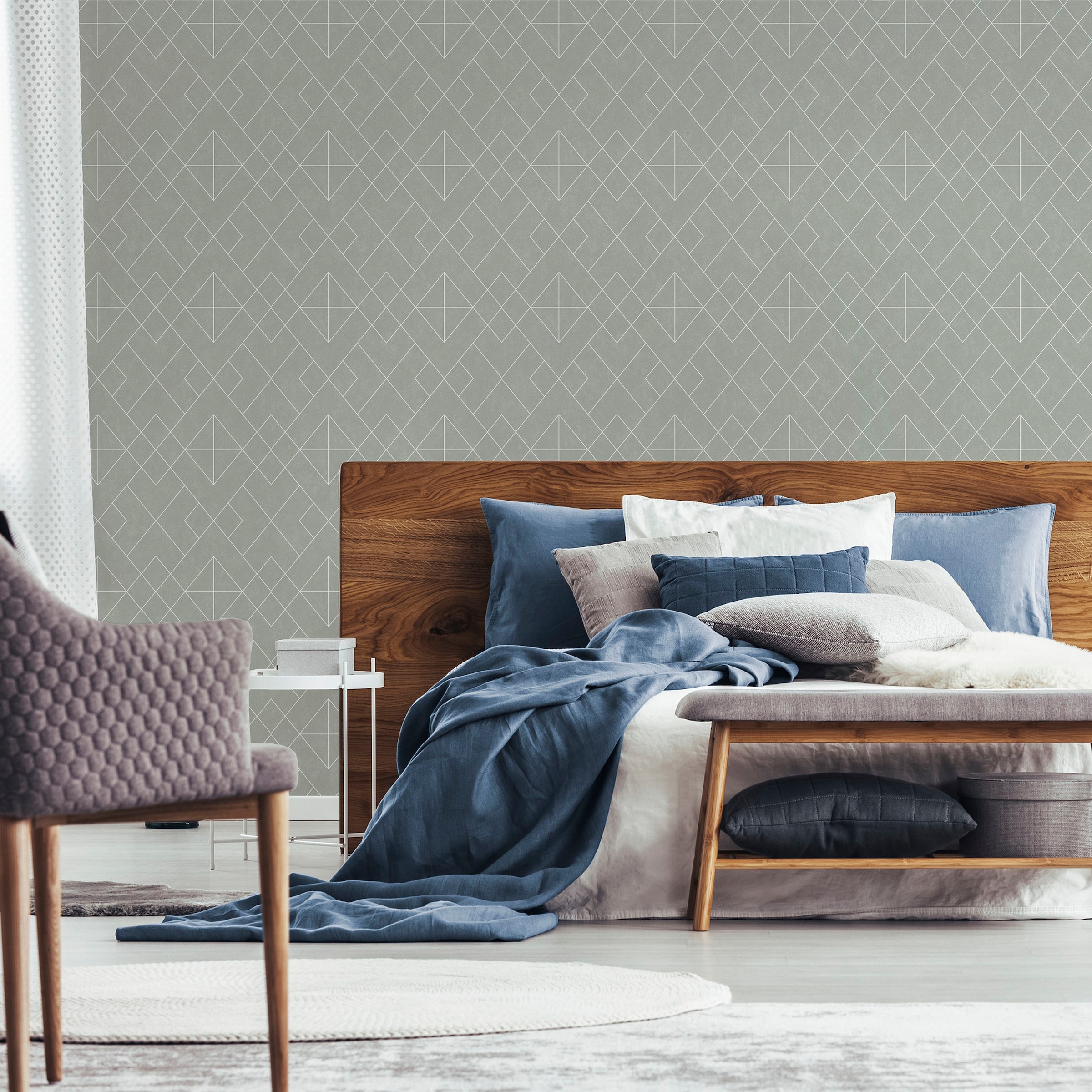 Superfresco Easy Vliestapete »Demi Grau« Motiv texturiert botanisch