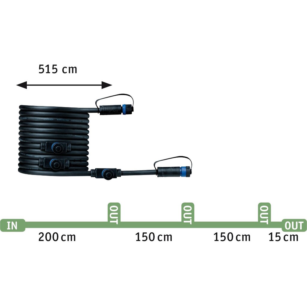 Paulmann LED Gartenstrahler »Plug & Shine«, 3 flammig-flammig, LED-Modul, 3000K 24V Anthrazit