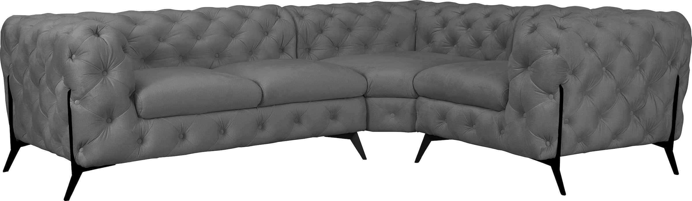 Home affaire Chesterfield-Sofa »Amaury L-Form« moderne Chersterfield-Optik, günstig online kaufen