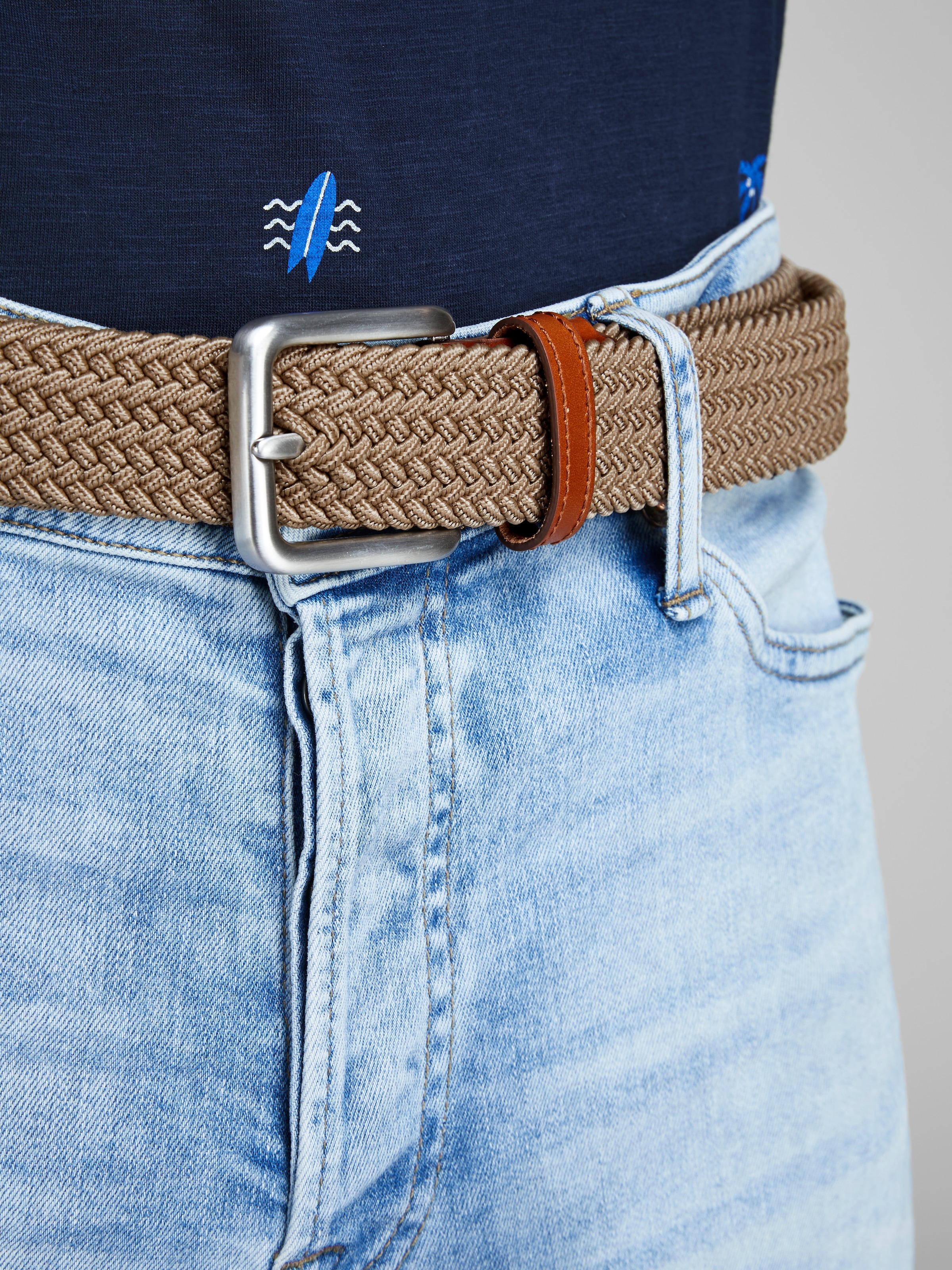 Jack & Jones Stretchgürtel »JACSPRING WOVEN BELT NOOS« Materialmix,