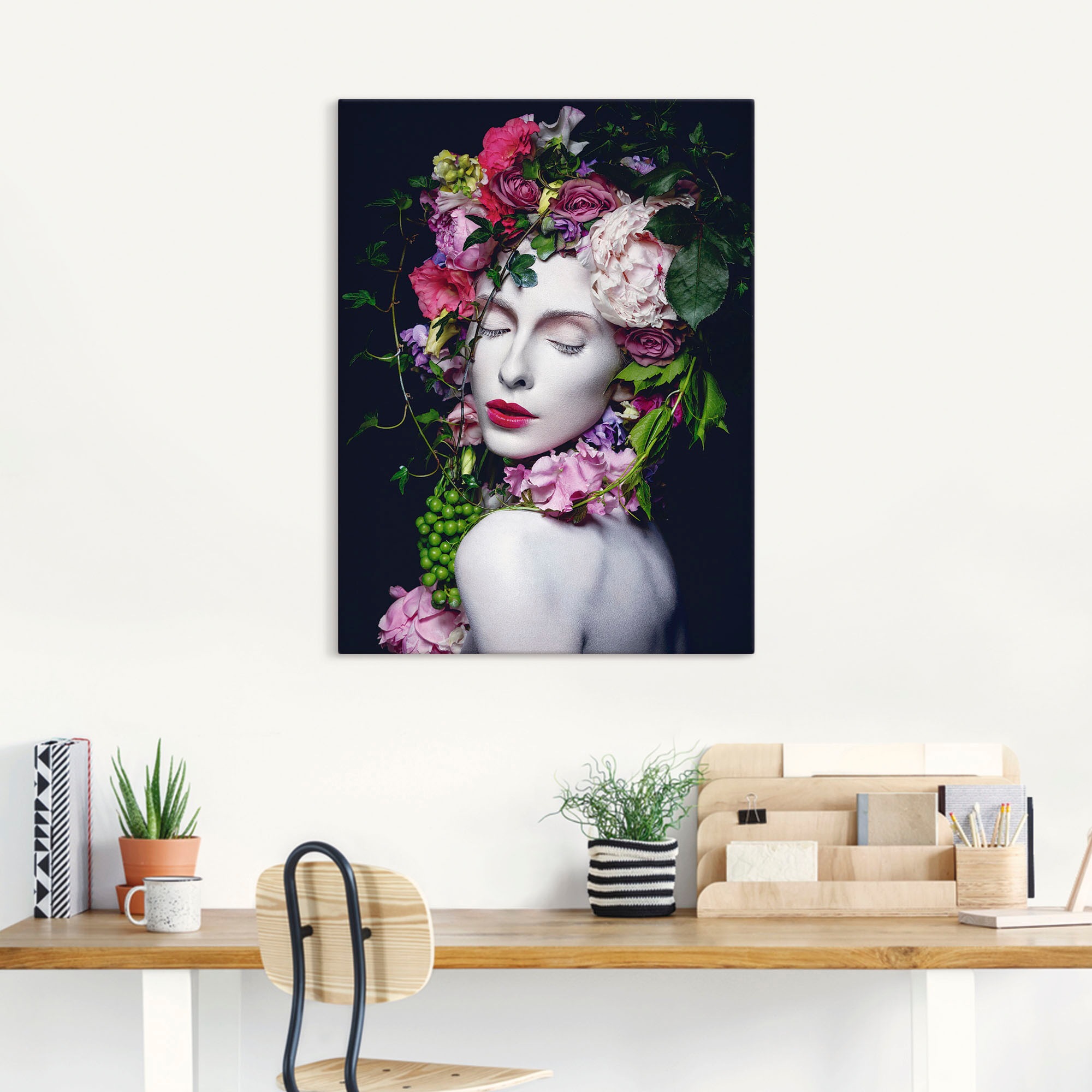 Artland Wandbild »Schöne Blumenkönigin«, Bilder von Frauen, (1 St.), als Alubild, Outdoorbild, Leinwandbild, Poster, Wandaufkleber