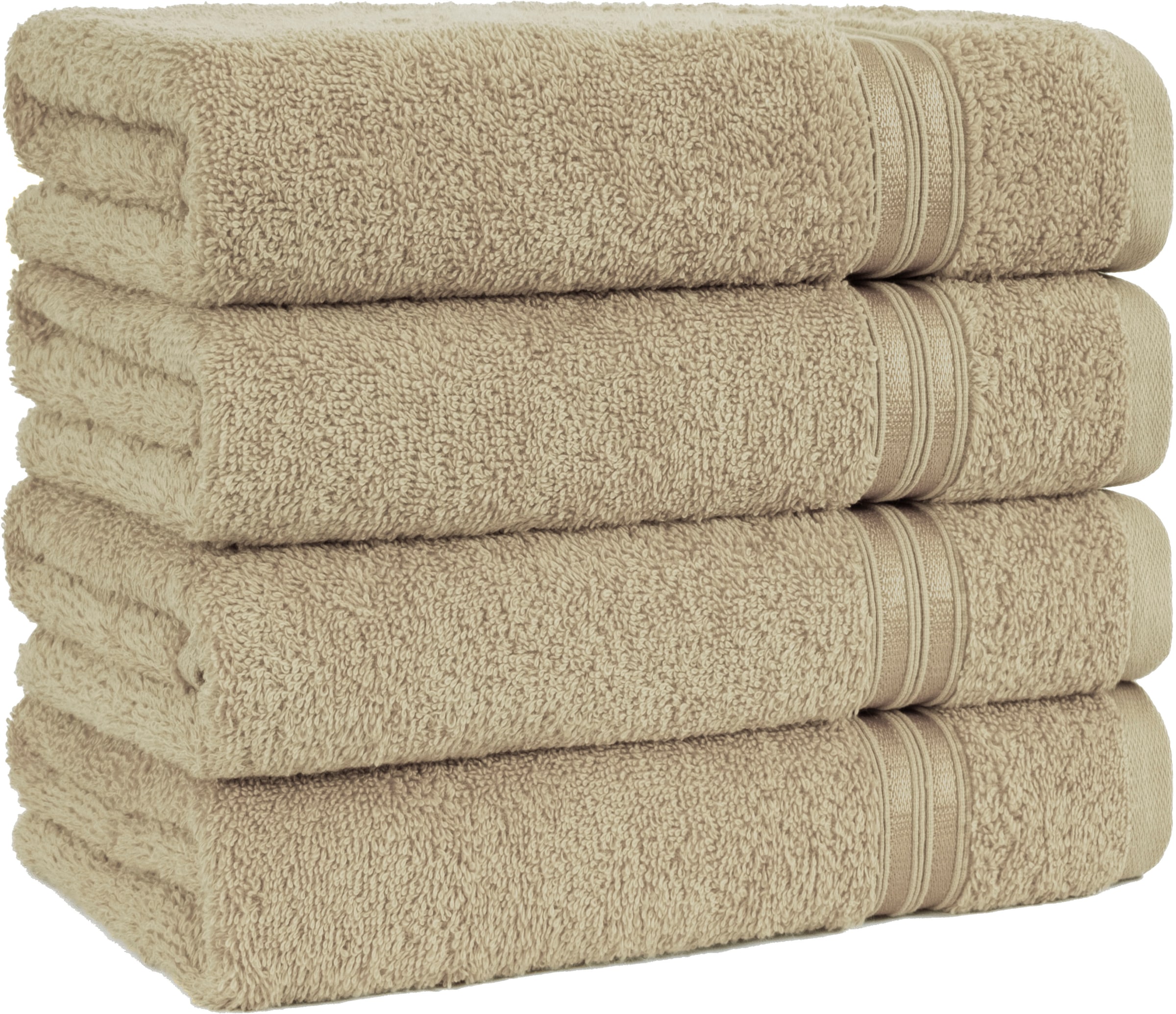 HAMMETEX Handtuch Set »4er Set Handtücher 50x100 cm, 100% Baumwolle, Weich & Saugstark« mit Bordüre, einfarbig, weich