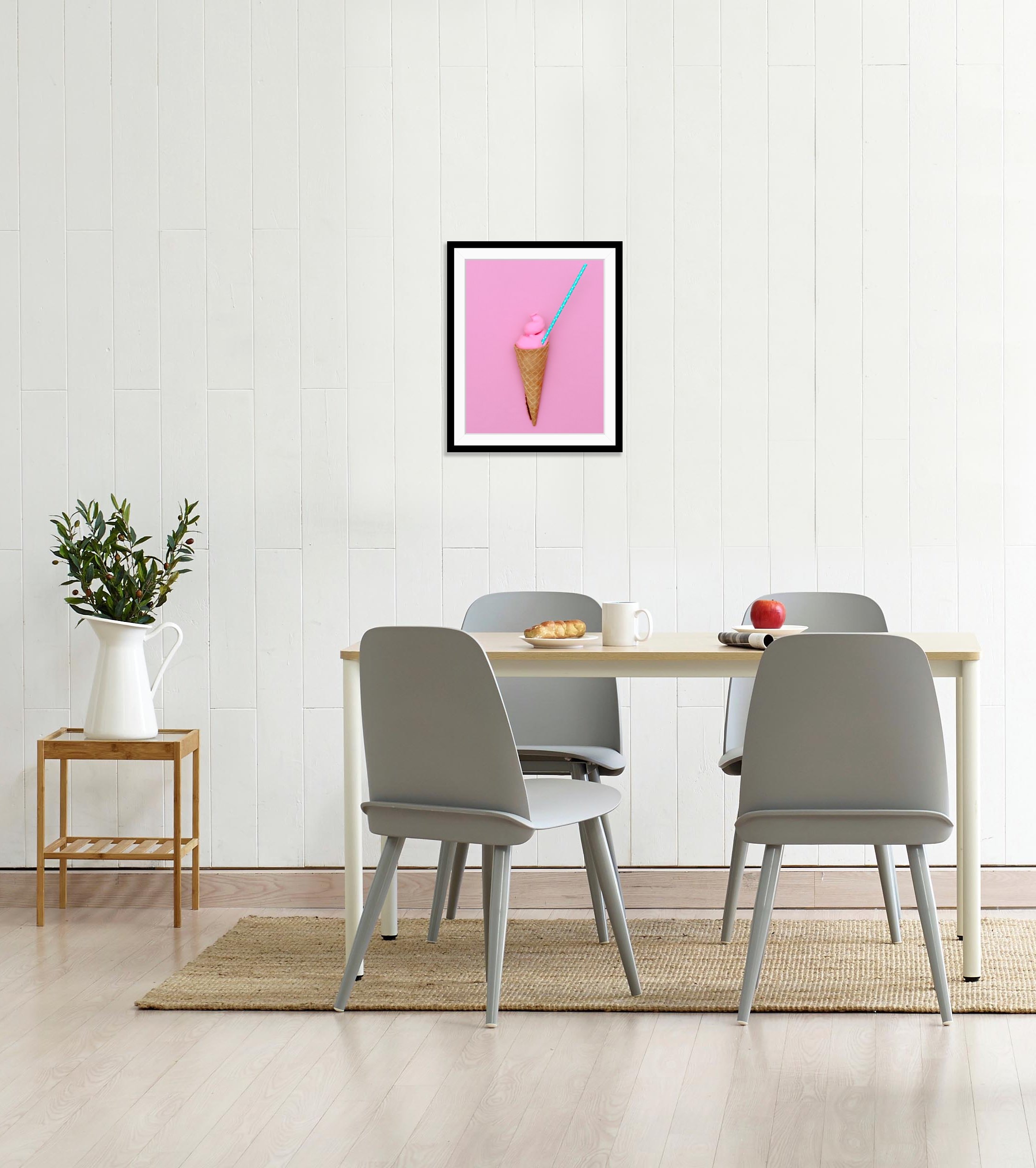 queence Bild »Vivien«, Eis-Süßigkeiten-Süßspeisen-Humor-Lebensmittel-Abstrakt, HD Premium Poster-Druck inkl. Holzrahmen