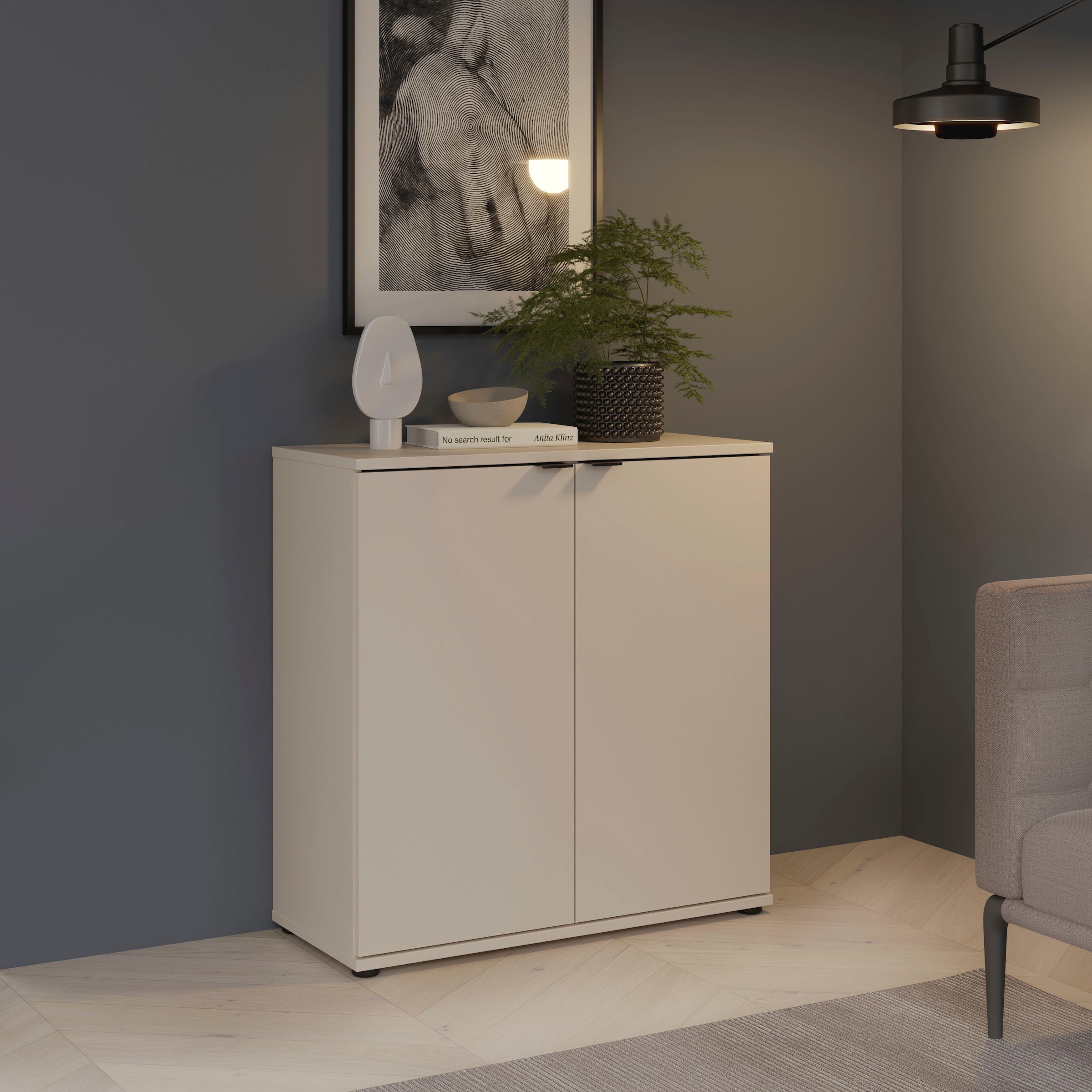 FORTE Kommode »Ganymede«, Kommode, Stauraum, Metallgriffe, 4 Dekore, Breite 80,1cm