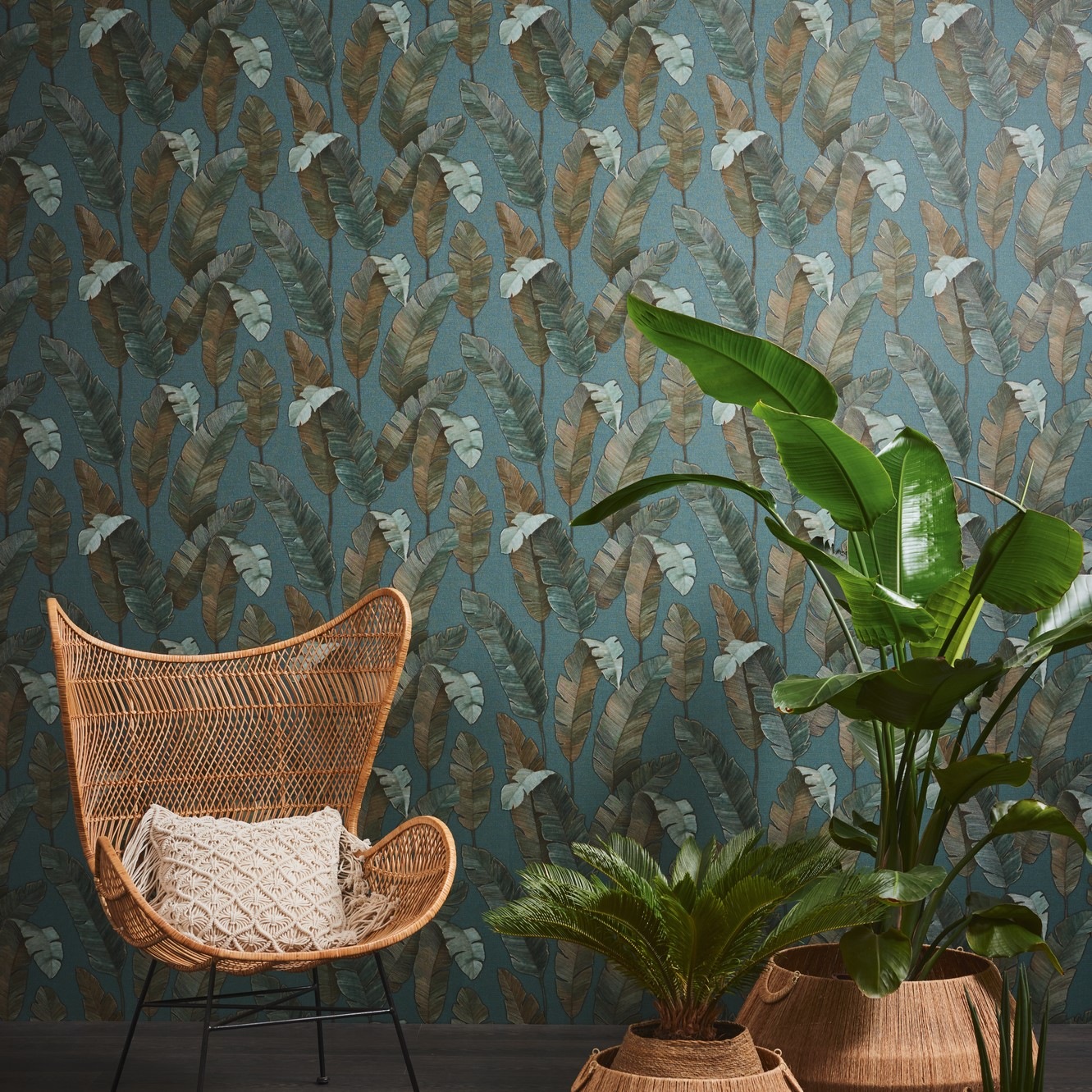 living walls Vliestapete »Metropolitan Stories. Travel Styles. Blättertapete«, matt-gemustert-neutral, Tapete Floral Modern Chic 3D-Effekt Strukturiert Elegant Tapeten Flur