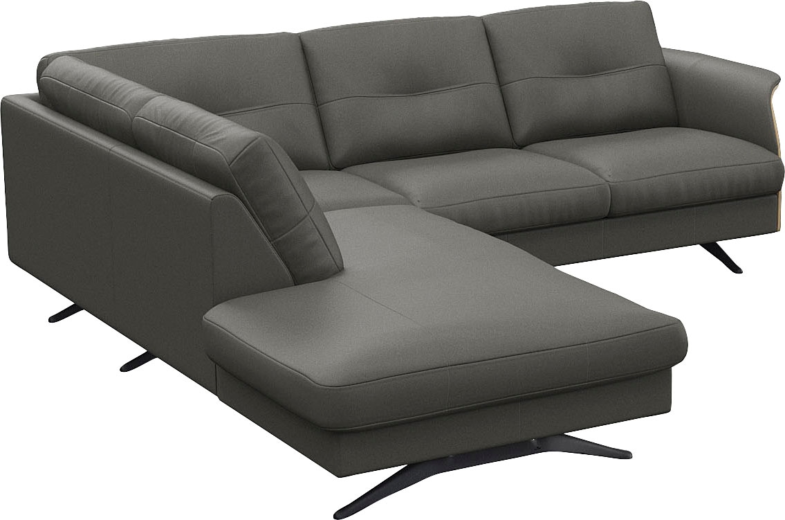FLEXLUX Ecksofa »Glow, super bequem durch hochwertigem Sitzaufbau mit Federkern, L-Form«, Modernes skandinavisches Design
