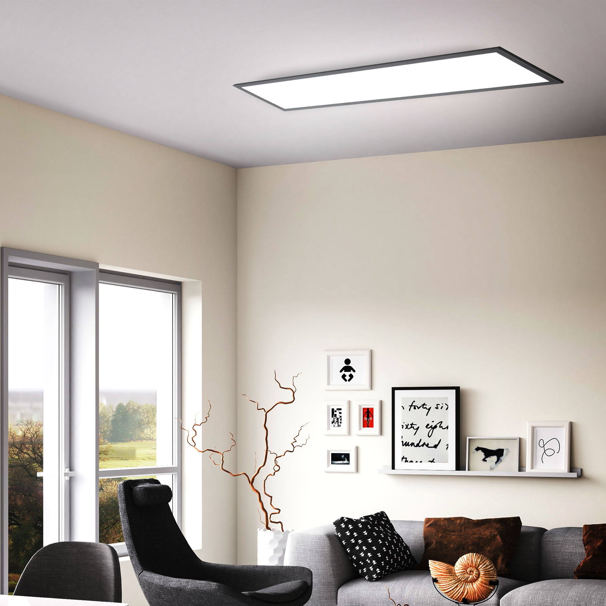 B.K.Licht LED Deckenleuchte »BK_DP1497 LED Panel Deckenlampe, 1 Meter, 4.00 günstig online kaufen