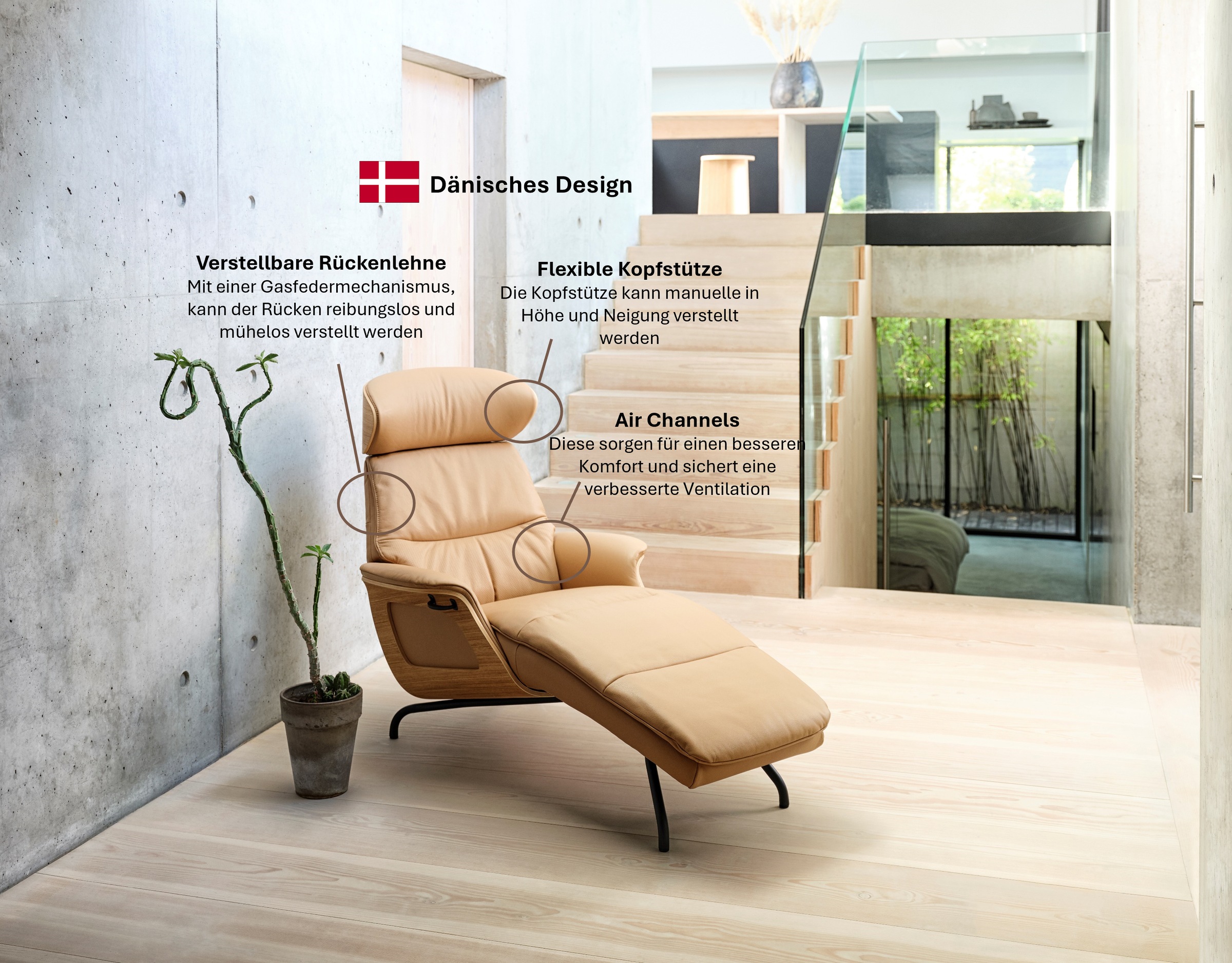 FLEXLUX Loungesessel »Clement Chaislongue, Relaxstuhl, Liegesessel,« Rücken günstig online kaufen