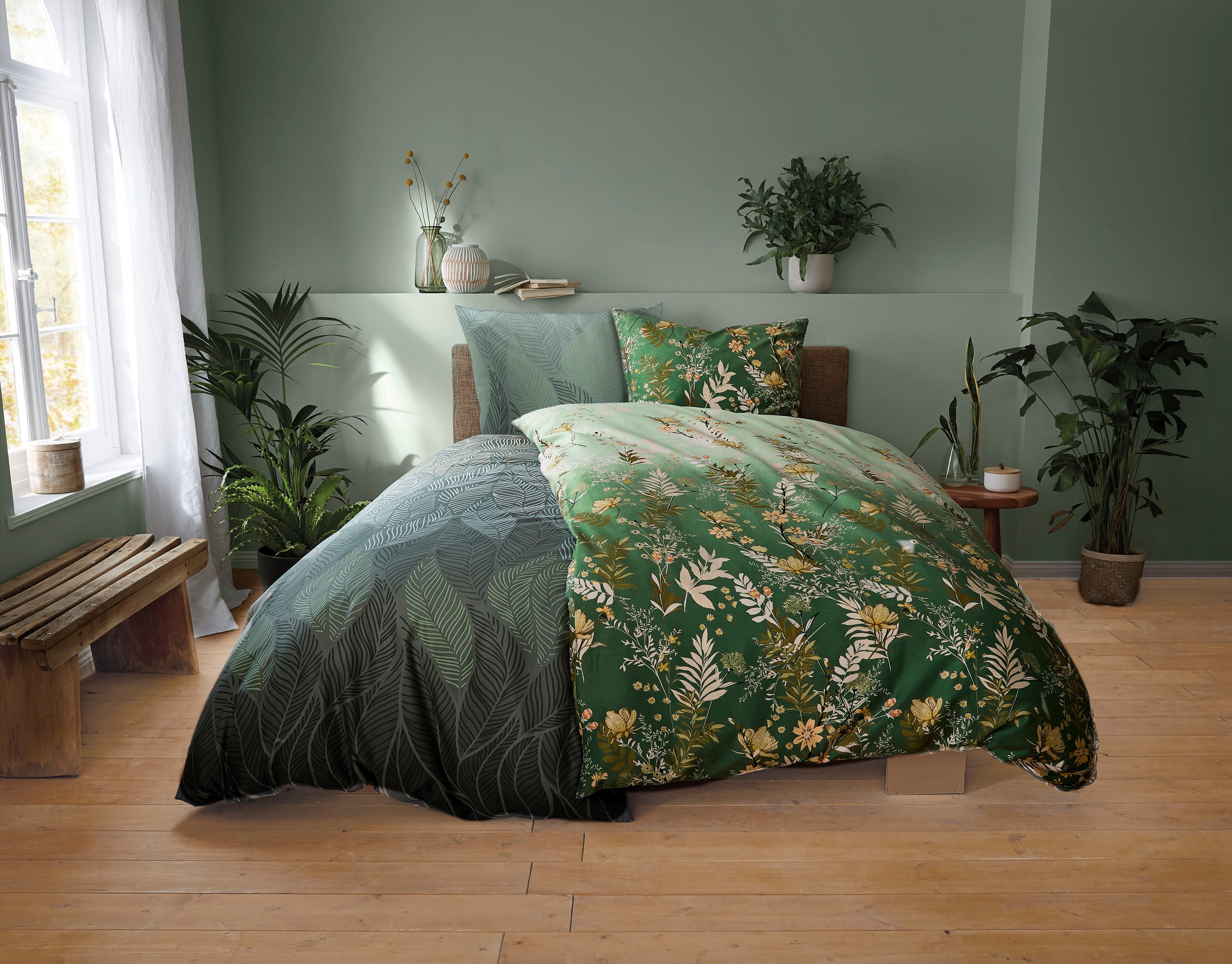 Kleine Wolke Bettwäsche »Jamiro« 2 Stk. tlg. mit Blättern günstig online kaufen