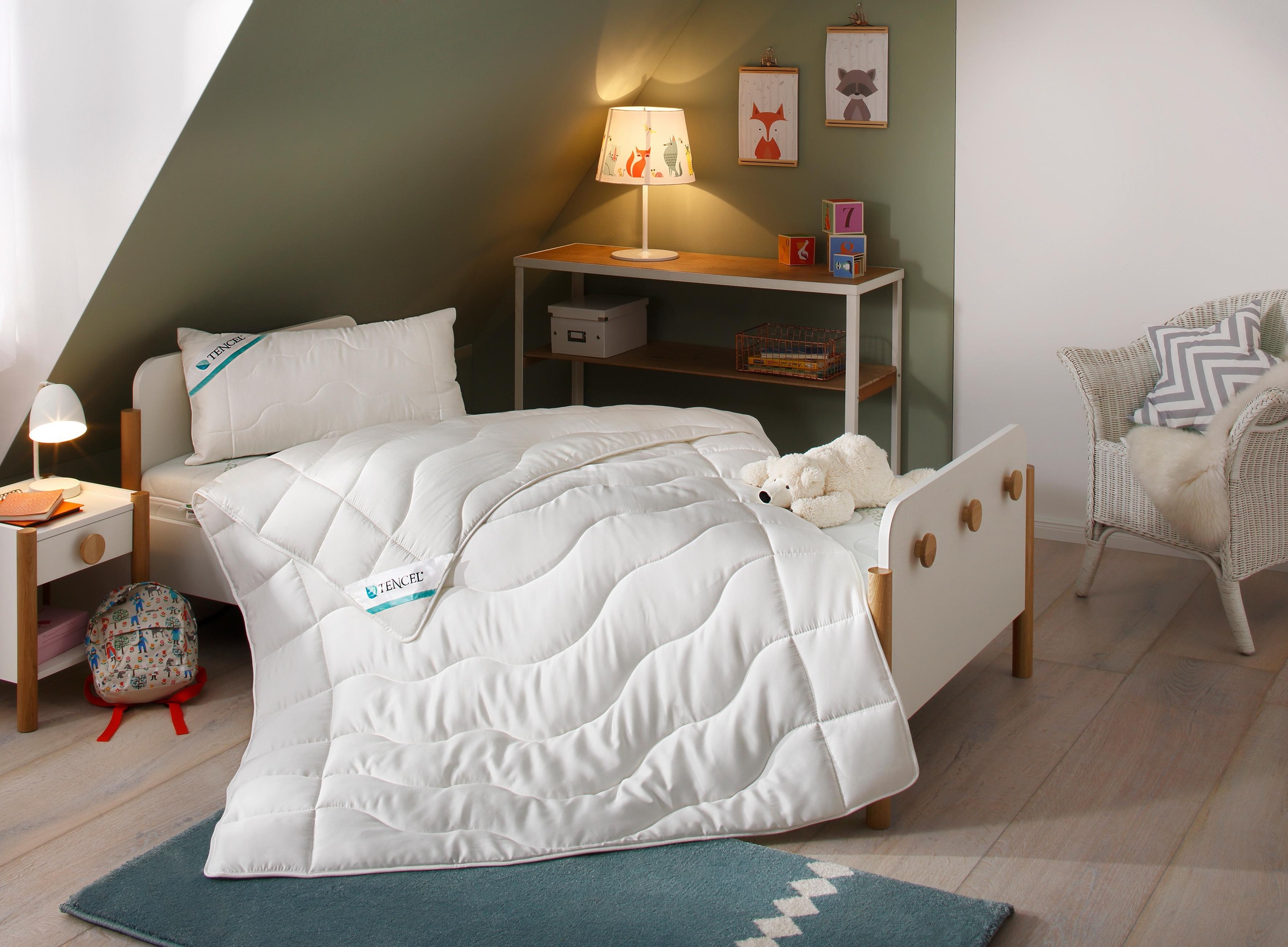 Lüttenhütt Kinderbettdecke + Kopfkissen »TENCEL™«, (Spar-Set), sorgt für gesunden und... kaufen