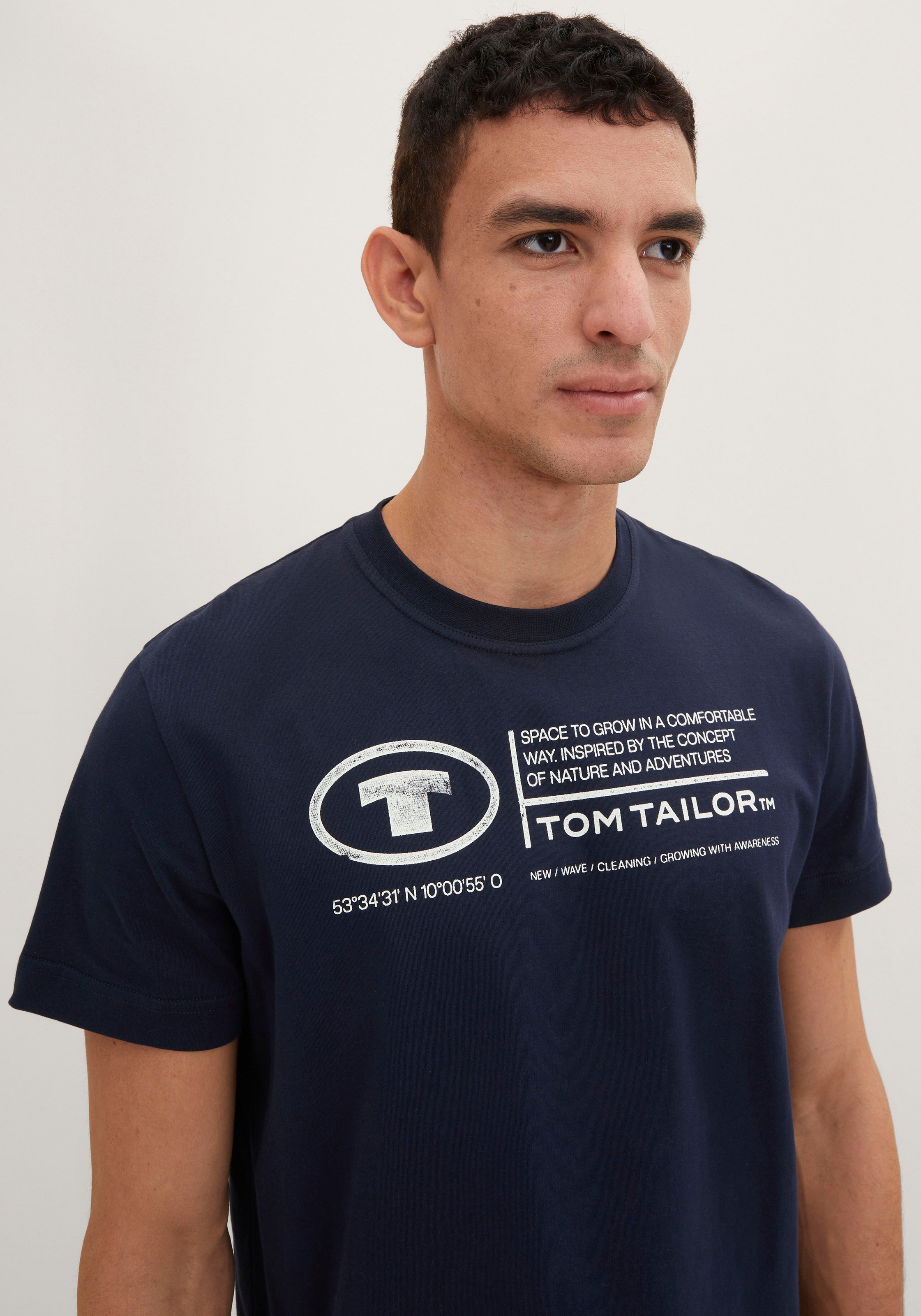 Herren TAILOR Tailor kaufen Frontprint« T-Shirt TOM »Tom online Print-Shirt