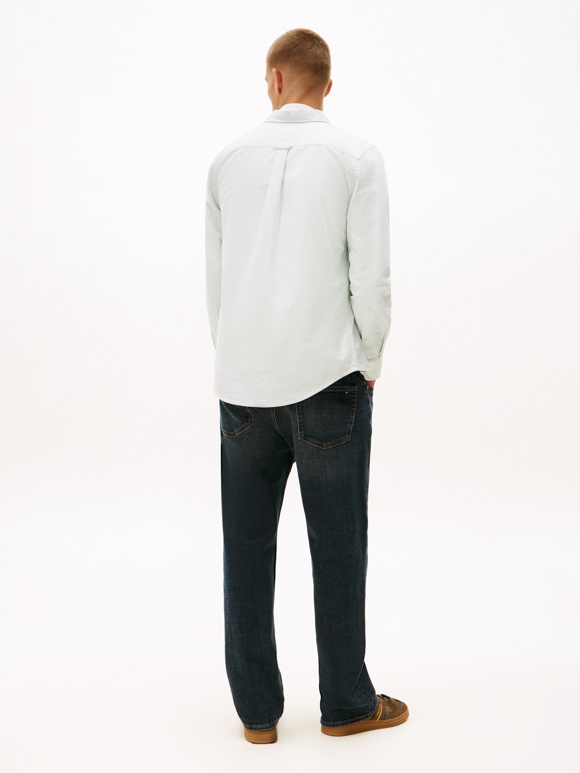 Tommy Jeans Langarmhemd »TJM SLIM STRIPE OXFORD SHIRT EXT« Mit Button-Down-Kragen