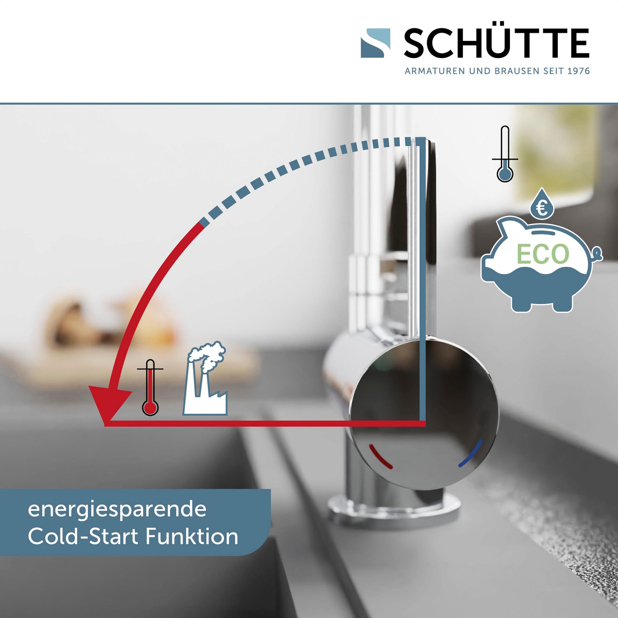 Schütte Spültischarmatur »WINDOW«, Wasserhahn Unterfenstermontage, 360° schwenkbar, energiesparend