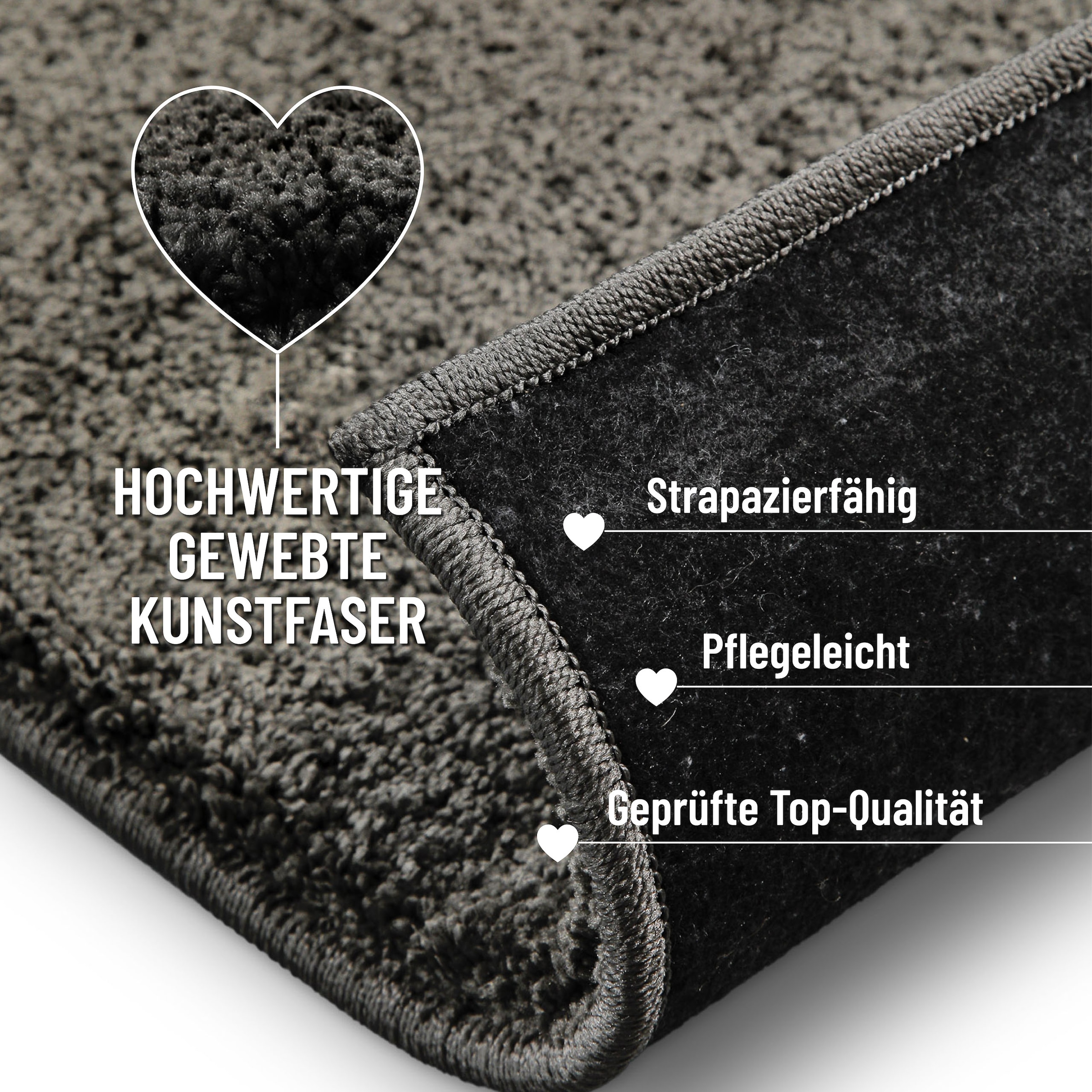 Wecon home Basics Teppich »Nova«, rechteckig, 25 mm Höhe, Kurzflor Teppich, gewebt, Läufer, robust, Wohnzimmer, Schlafzimmer