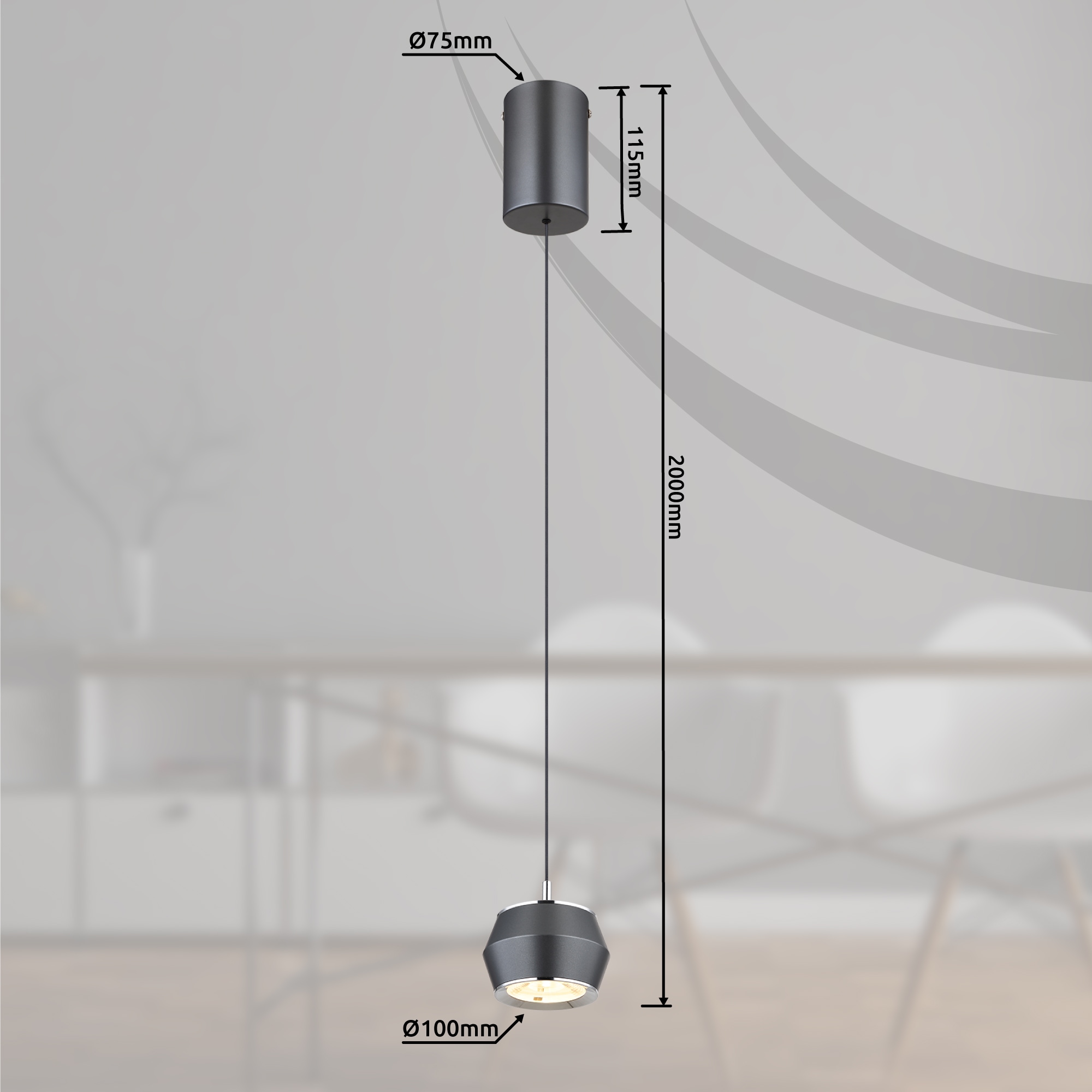 GLOBO LIGHTING LED Pendelleuchte »MARTHY«, Leuchtmittel LED-Modul | LED fest integriert, Hängeleuchte/Pendelleuchte/Esszimmer/Wohnzimmer/rund/höhenverstellbar
