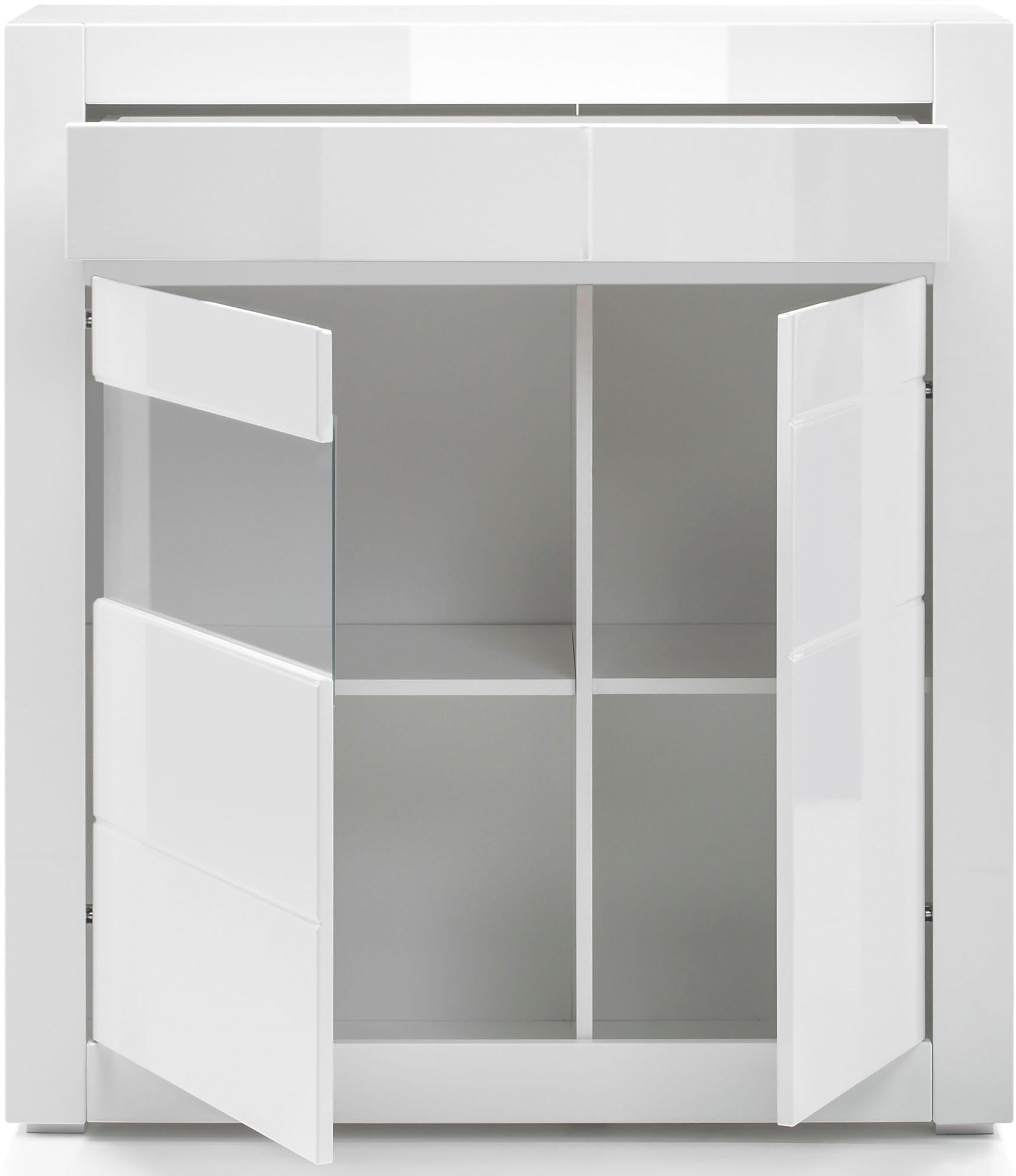 INOSIGN Vitrine »Carat«, Höhe 112 cm, Leisten angeliefert, 1 x grau, 1 x weiss