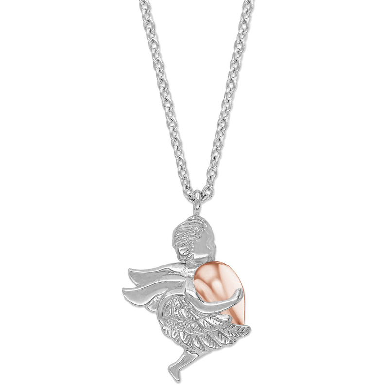 ENGELSRUFER Kette mit Anhänger »Schutzengel« silberfarben-roségoldfarben Kette mit Schutzengel Symbol in Bicolor - symbolisiert Frieden und Liebe