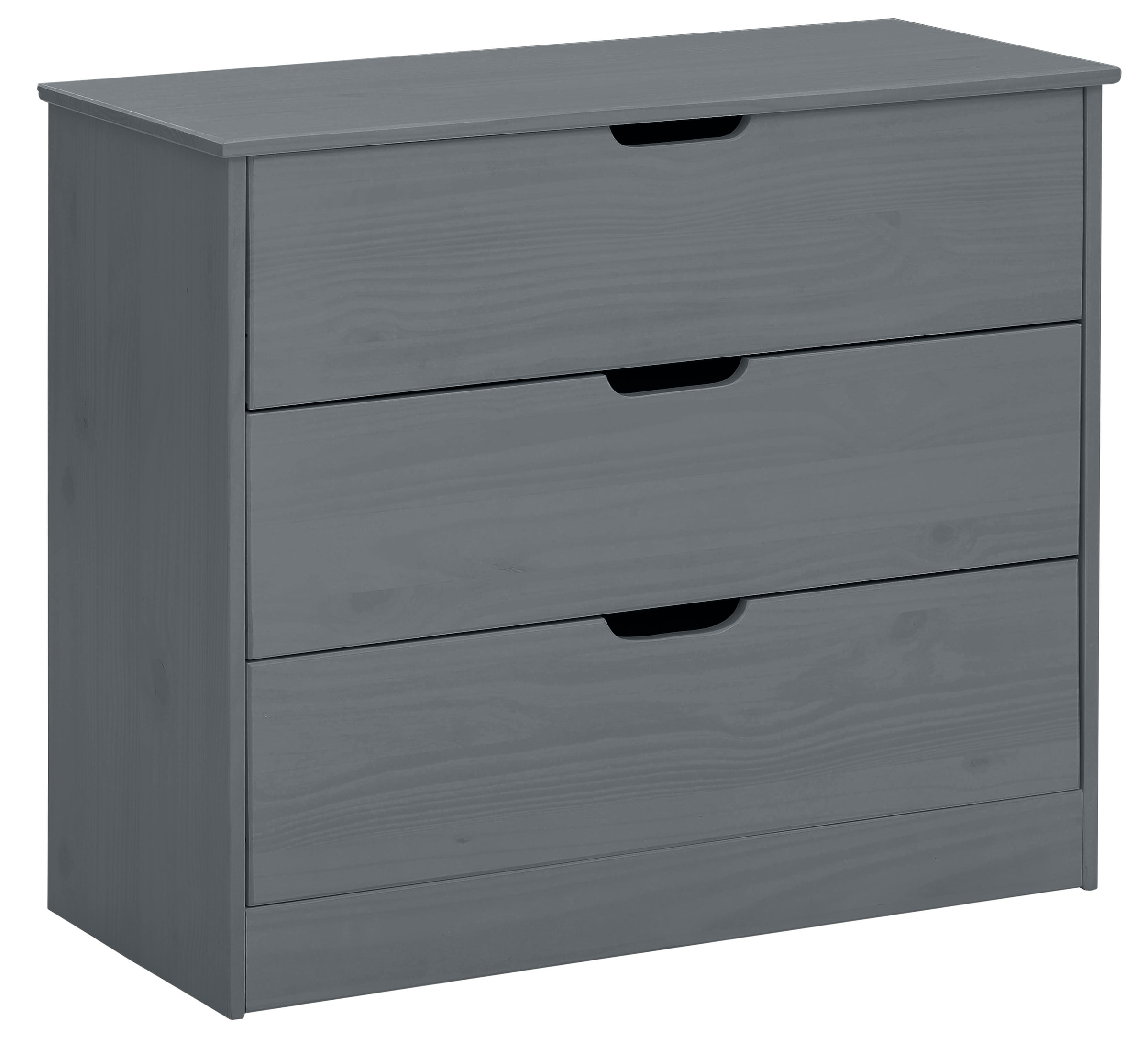 Lüttenhütt Hochbett »Alpi«, Mit Lattenrost, Leiter, Regal, Kommode u. ausziehbarem Schreibtisch