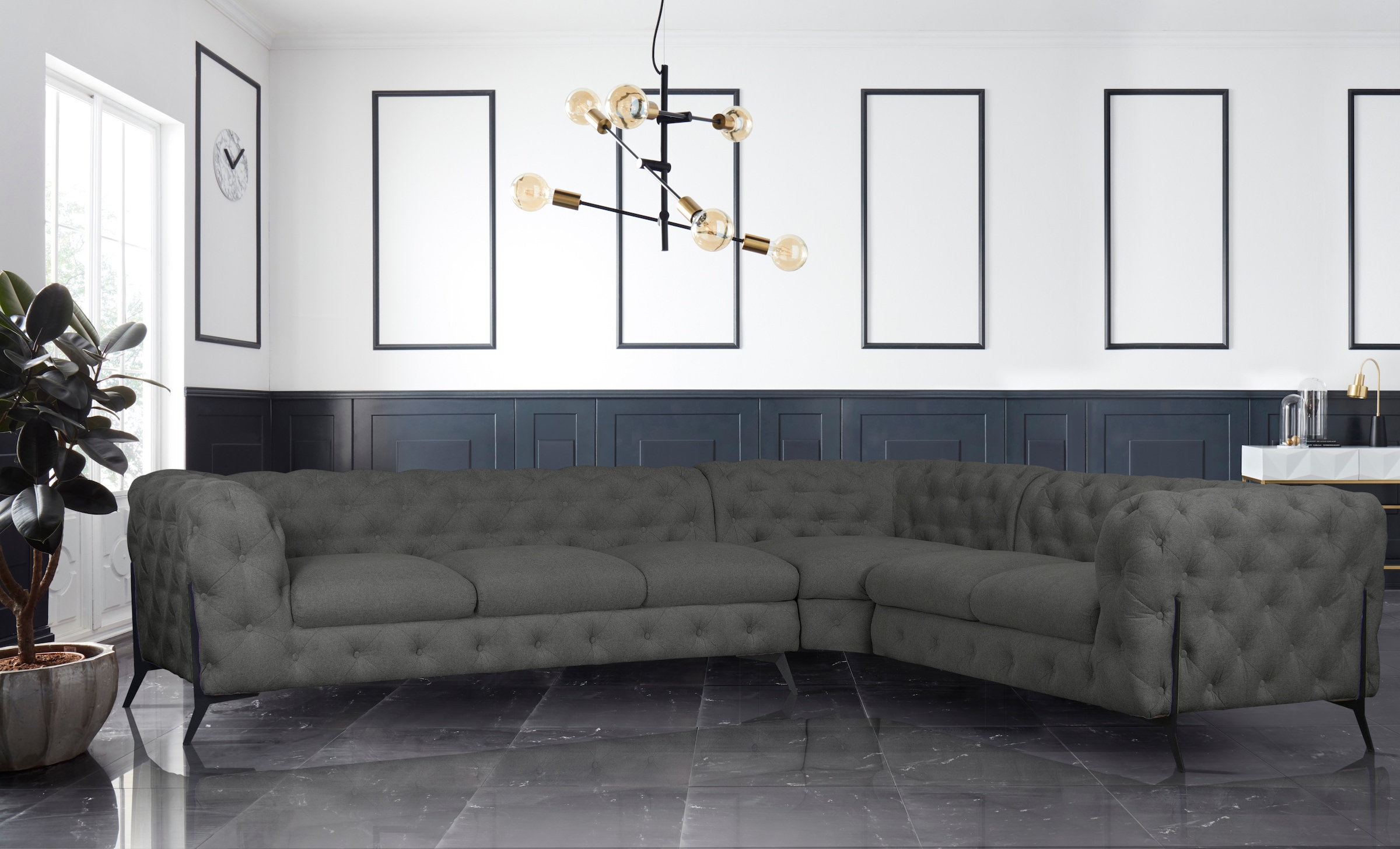 Home affaire Chesterfield-Sofa »Amaury L-Form« großes Ecksofa, Chesterfield günstig online kaufen