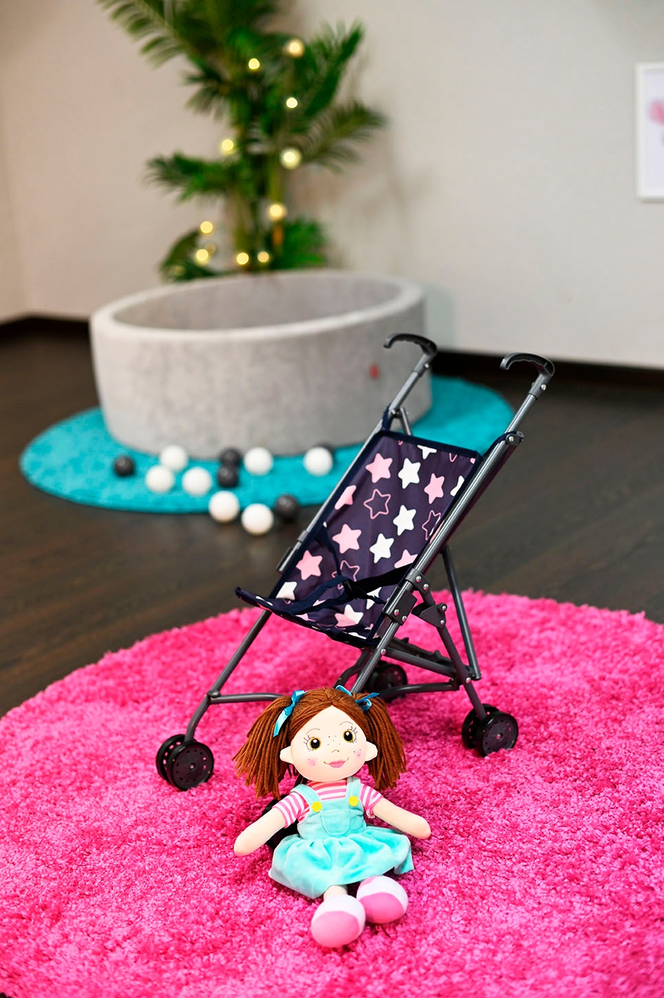 Knorrtoys® Puppenbuggy »Sim - star blue pink«