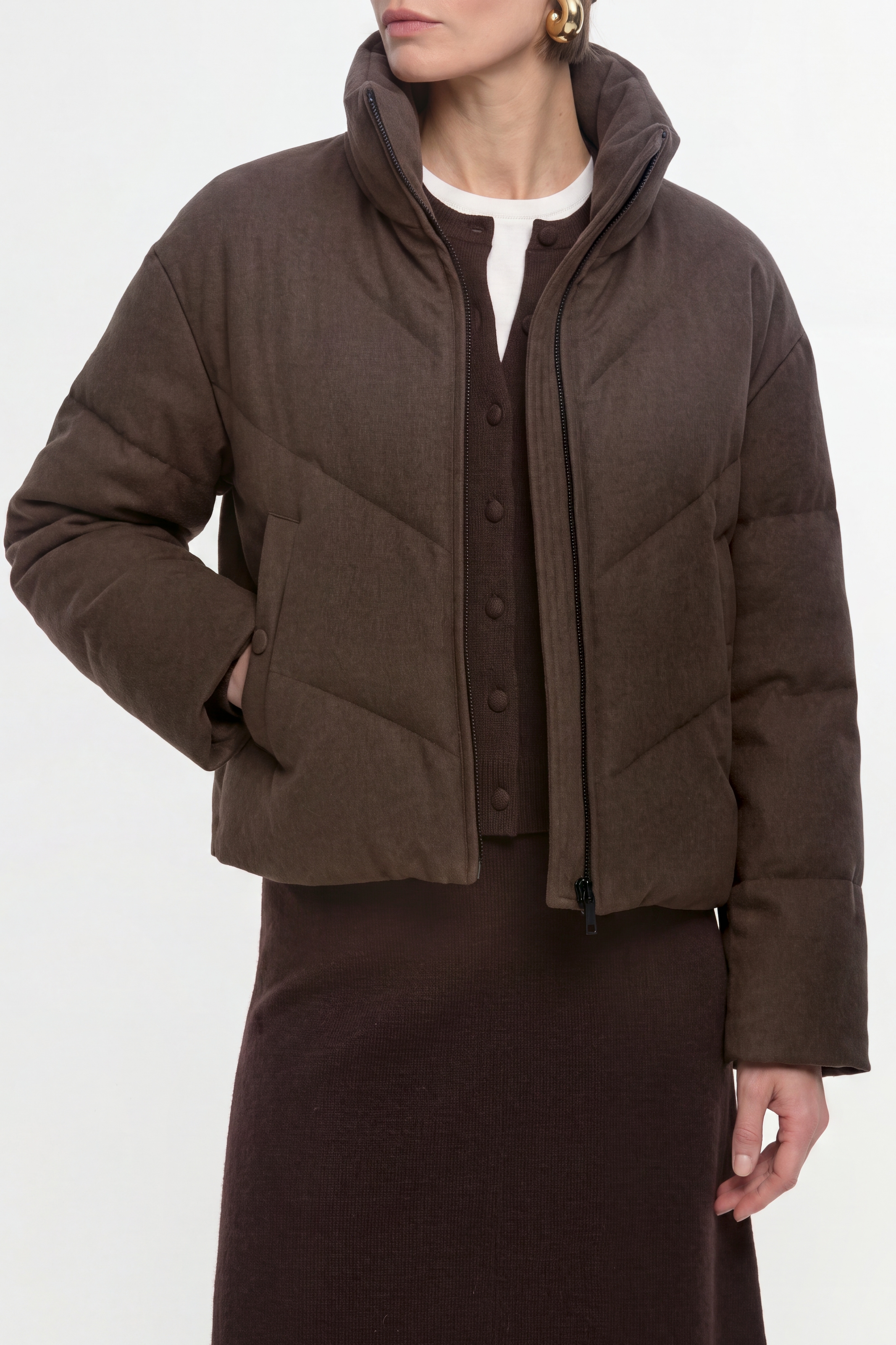RICHROYAL Steppjacke ohne Kapuze aus Woll-Mix, Regular fit mit Stehkragen