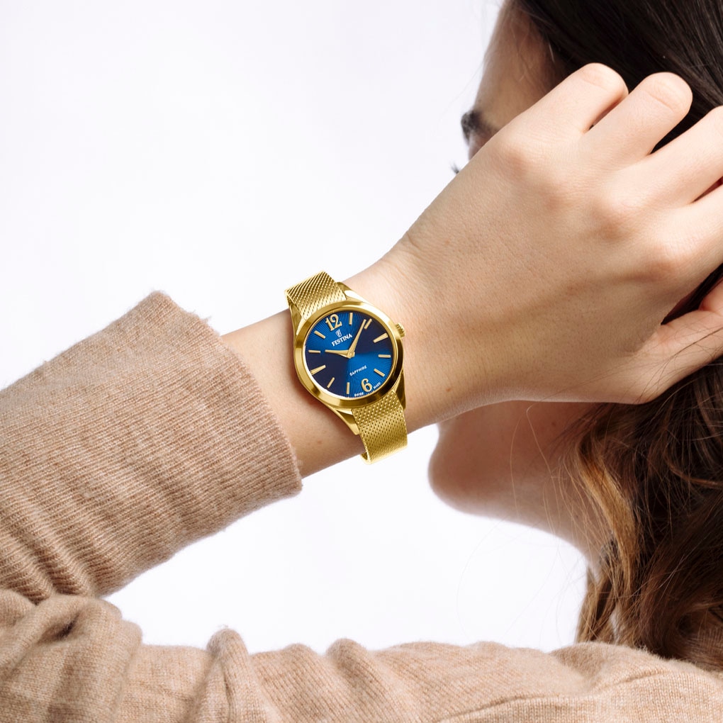 Festina Quarzuhr »Grace«, Armbanduhr, Damenuhr, Swiss Made, Edelstahlarmband, Saphirglas