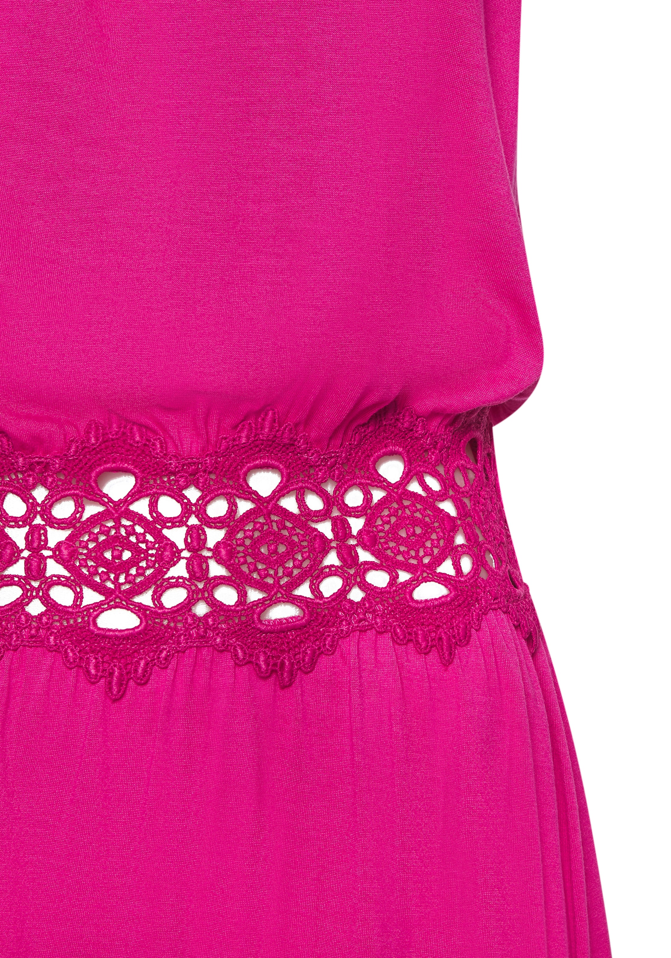 Vivance Sommerkleid, mit Häkeleinsatz in der Taille, elegantes Sommerkleid aus Jersey