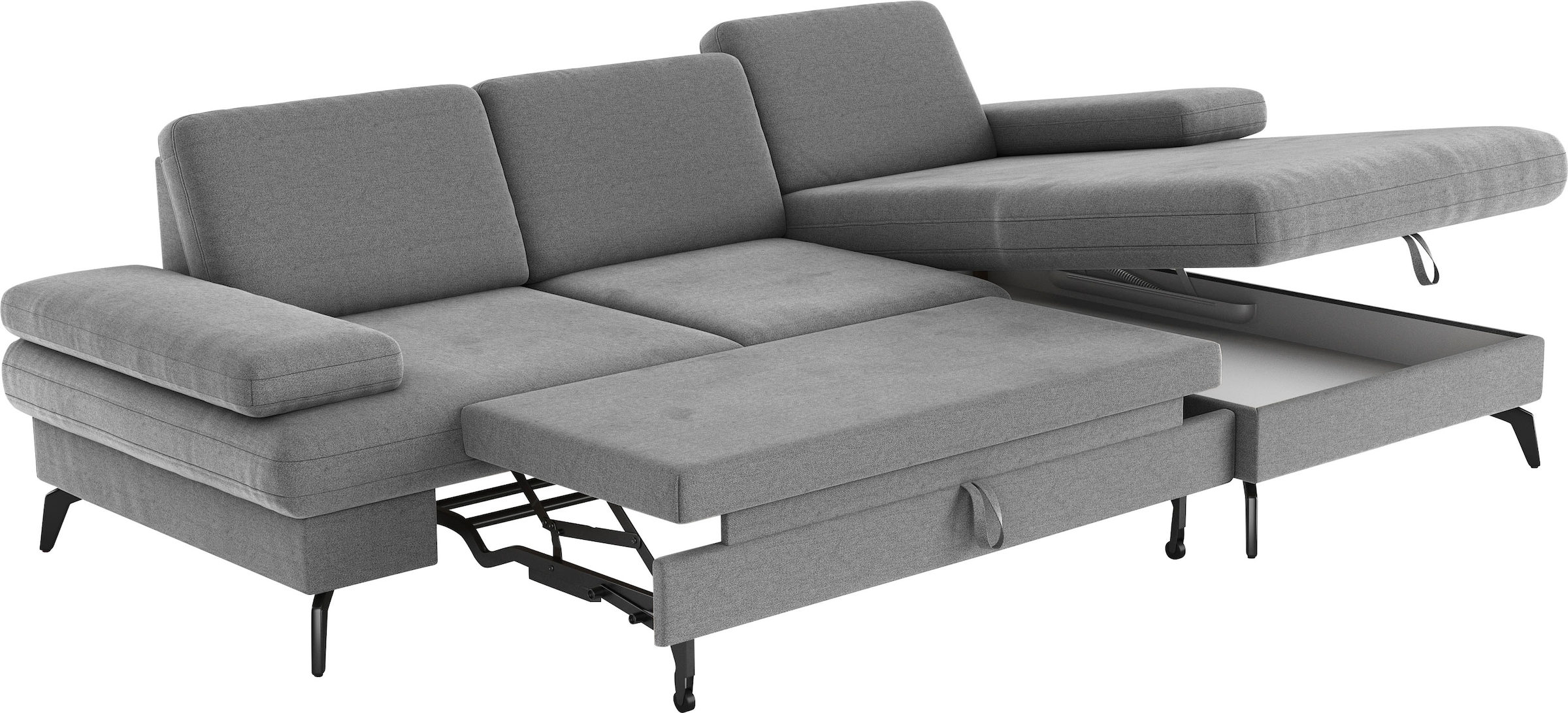 sit&more Ecksofa »Morris L-Form, inkl. Sitztiefenverstellung«, wahlweise mit Armteilverstellung, Bettfunktion & Bettkasten