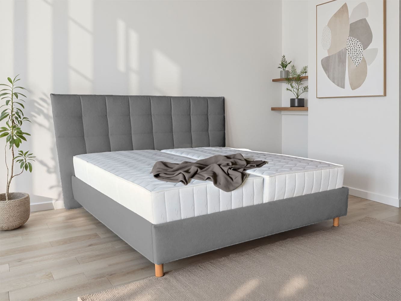 COLLECTION AB Polsterbett »CLASSIC Scandi erhältlich in der Breite 180x200cm« 3 Varianten: Rahmen, Rahmen + Rost oder Komplett-Set mit King-Matratze
