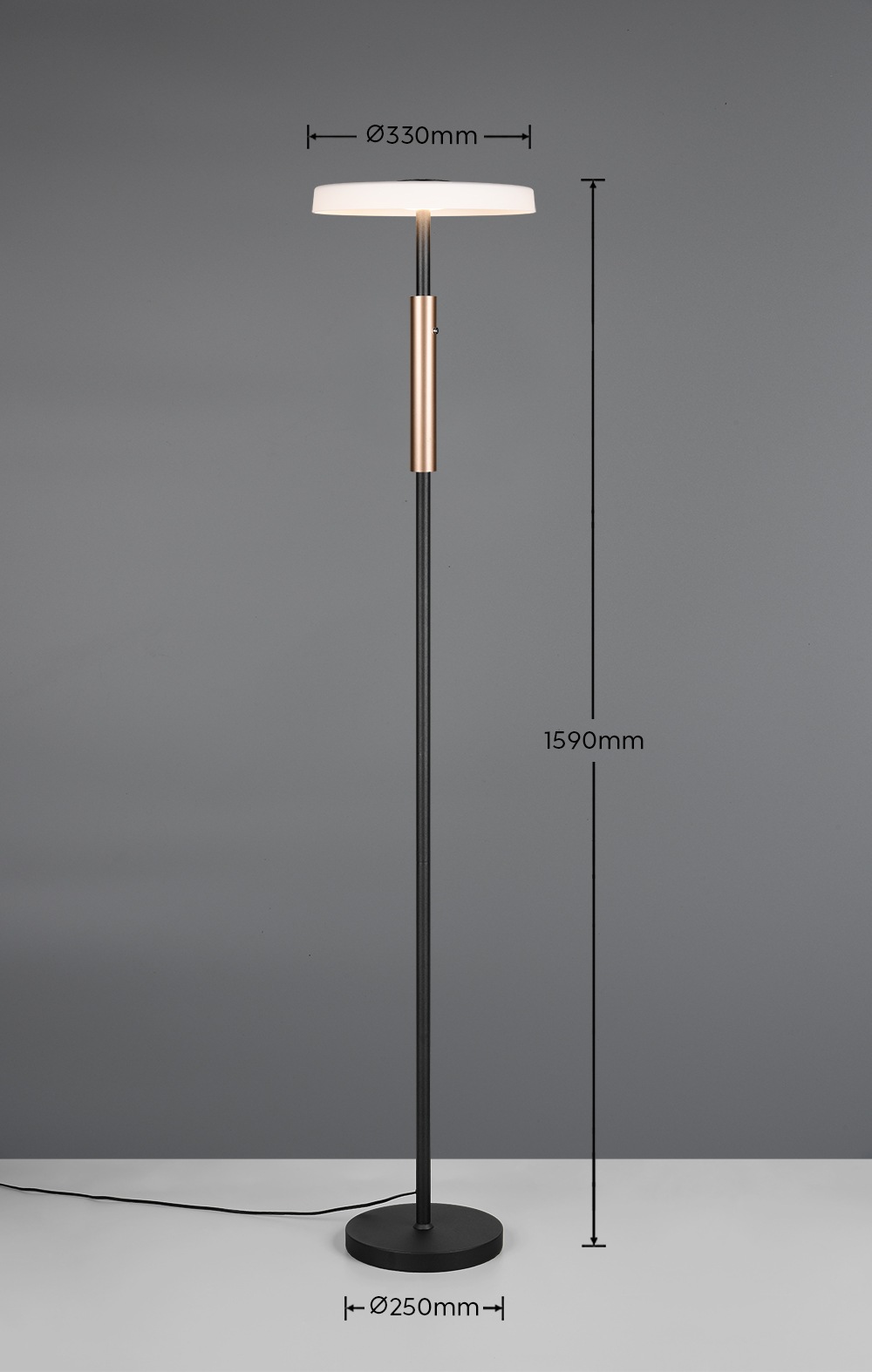 TRIO Leuchten LED Stehlampe »CELESTE, LED Stehleuchte mit 4-Stufen Touchdimmer 15W warmweiß 3000K«, 1 flammig, Leuchtmittel LED-Board | LED fest integriert, 1750 Lumen Höhe 160cm, Stehlampe mit Glasschirm Ø 33cm, Memoryfunktion