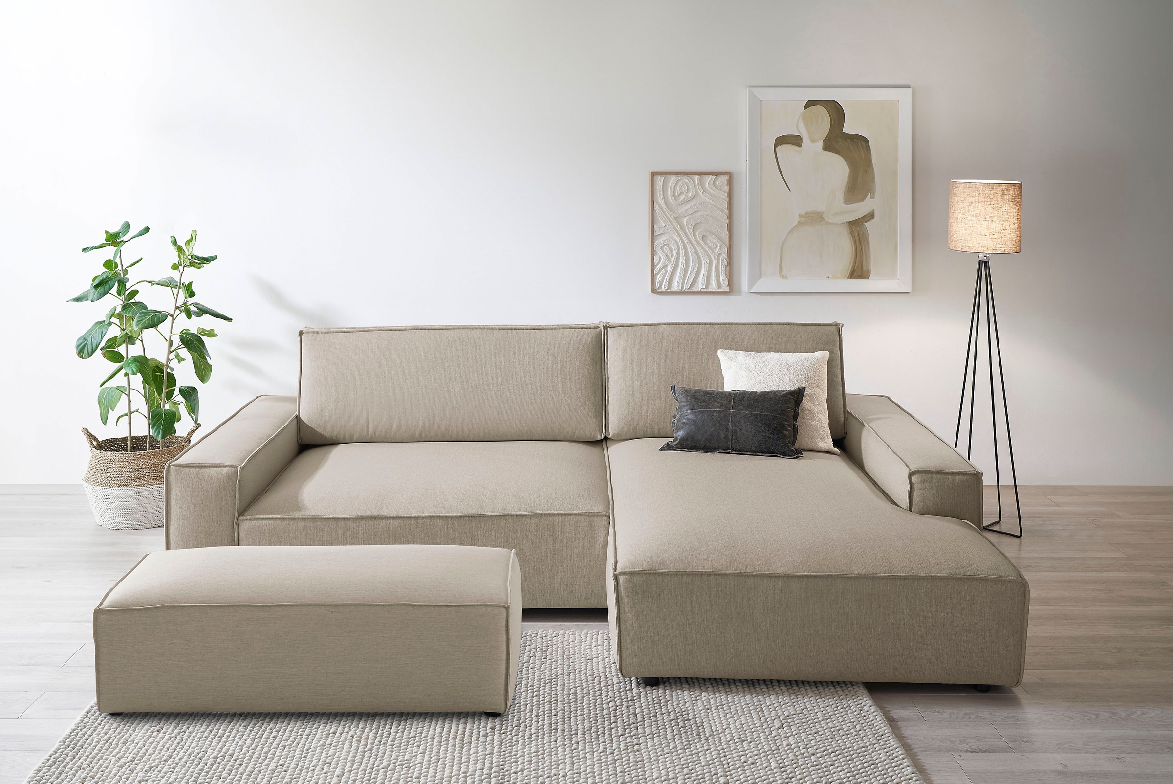 Home affaire Polsterecke »SHERWOOD XXL tief, L-Form, Schlaffunktion, Bigsof günstig online kaufen