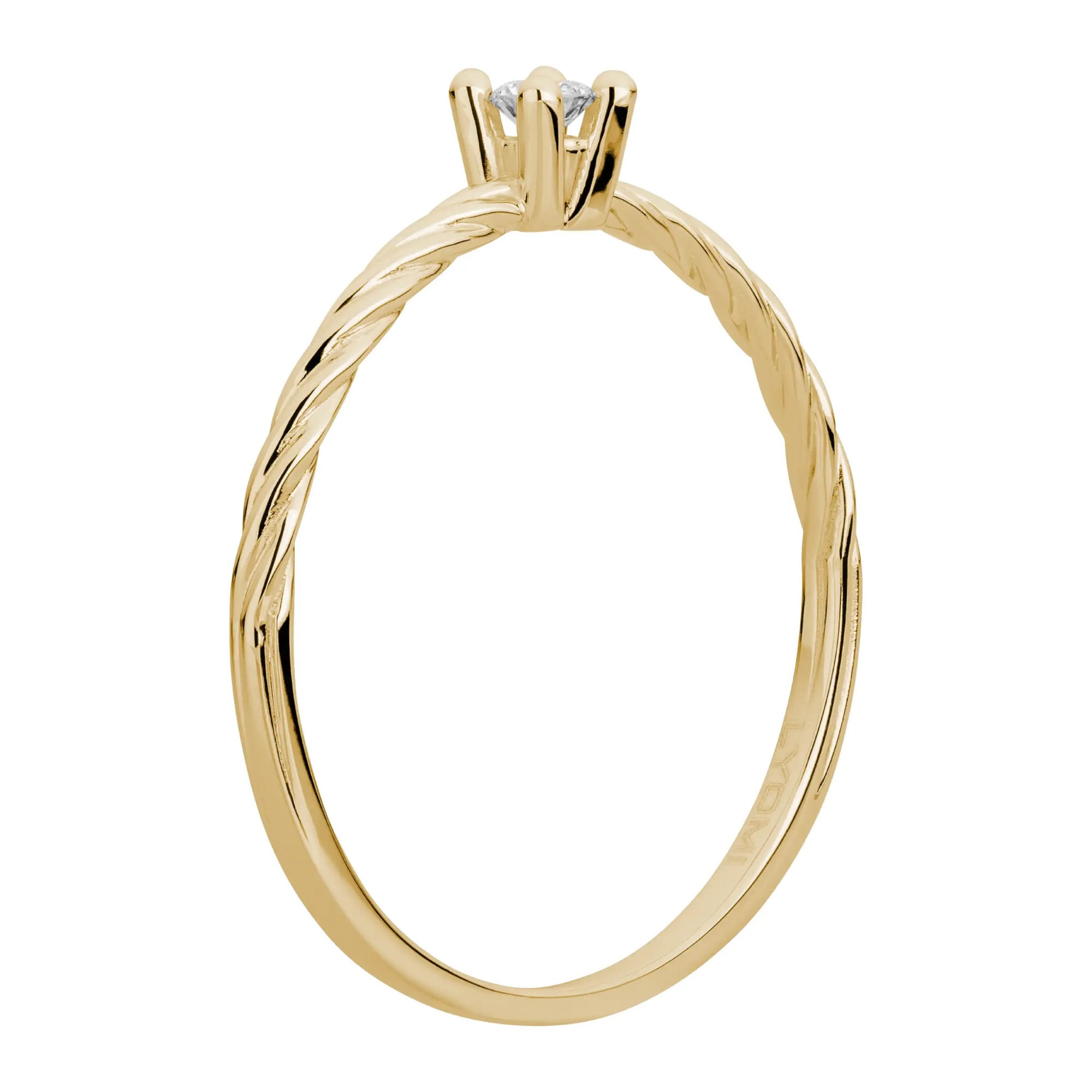 LYOMI Fingerring »585/- Gelbgold 1 synth. Diam. 0,07ct.«
