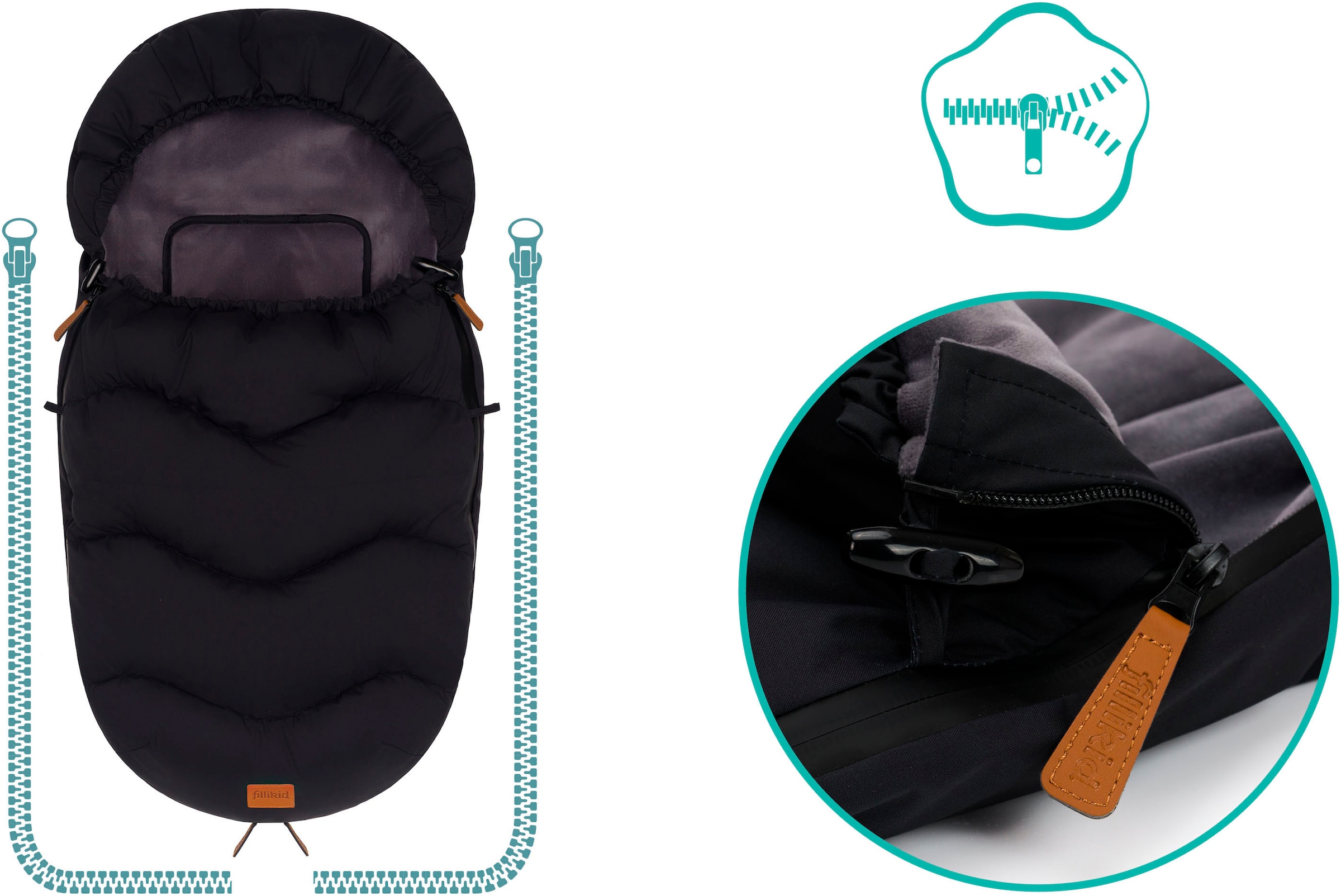 Fillikid Fußsack »Nuptse Gr.0 Winterfußsack, schwarz«