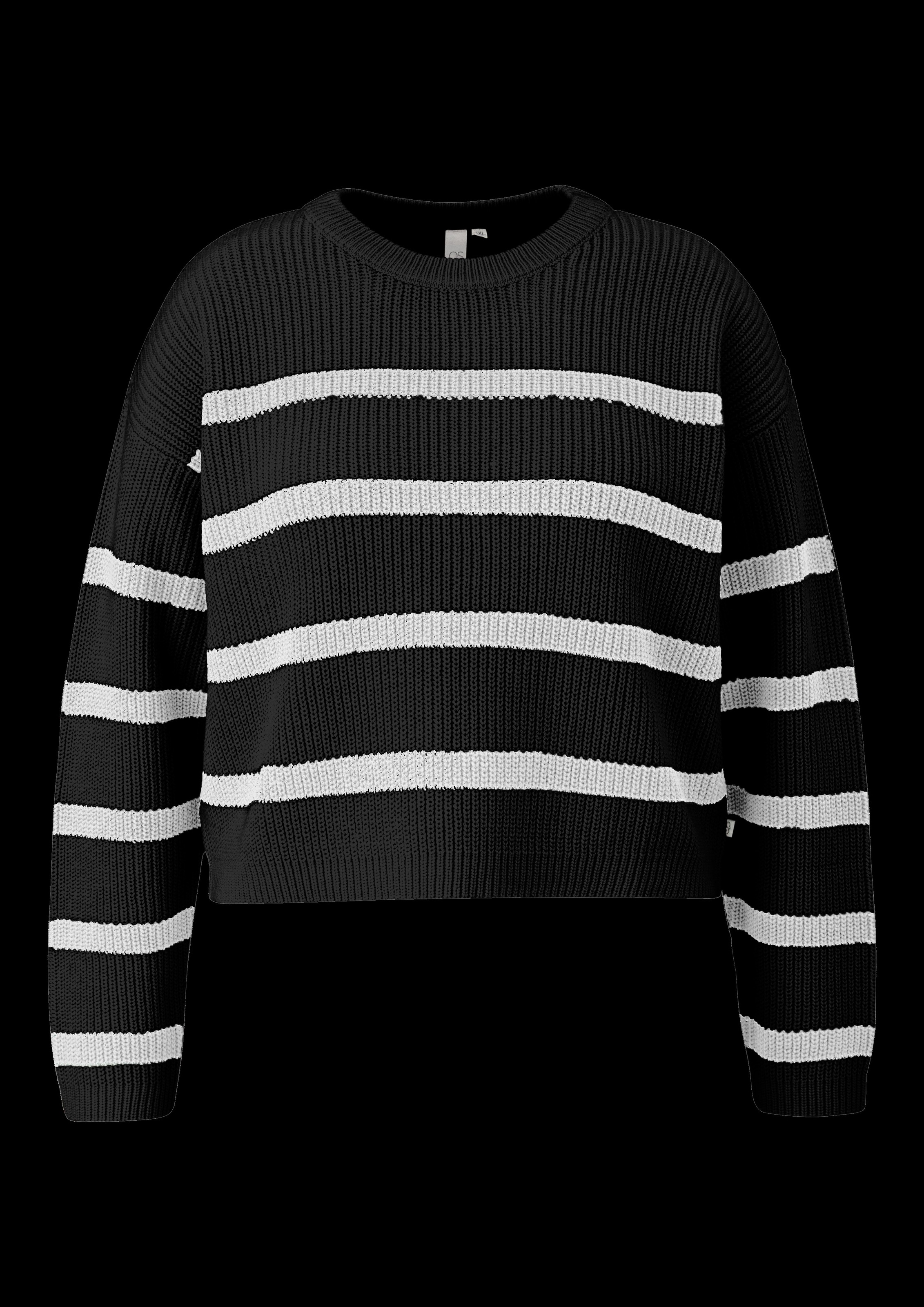 QS Rundhalspullover mit Streifenmuster