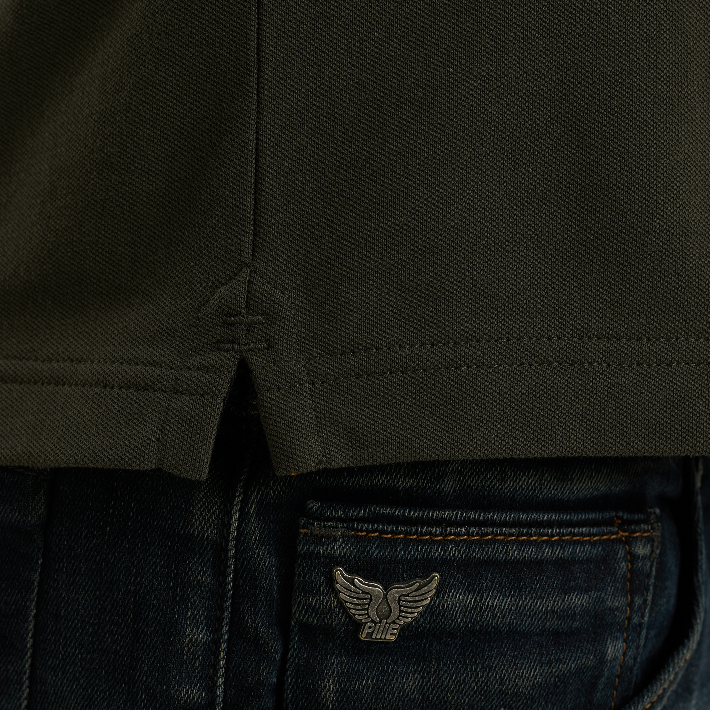 PME LEGEND Langarm-Poloshirt, mit Logo Stickerei