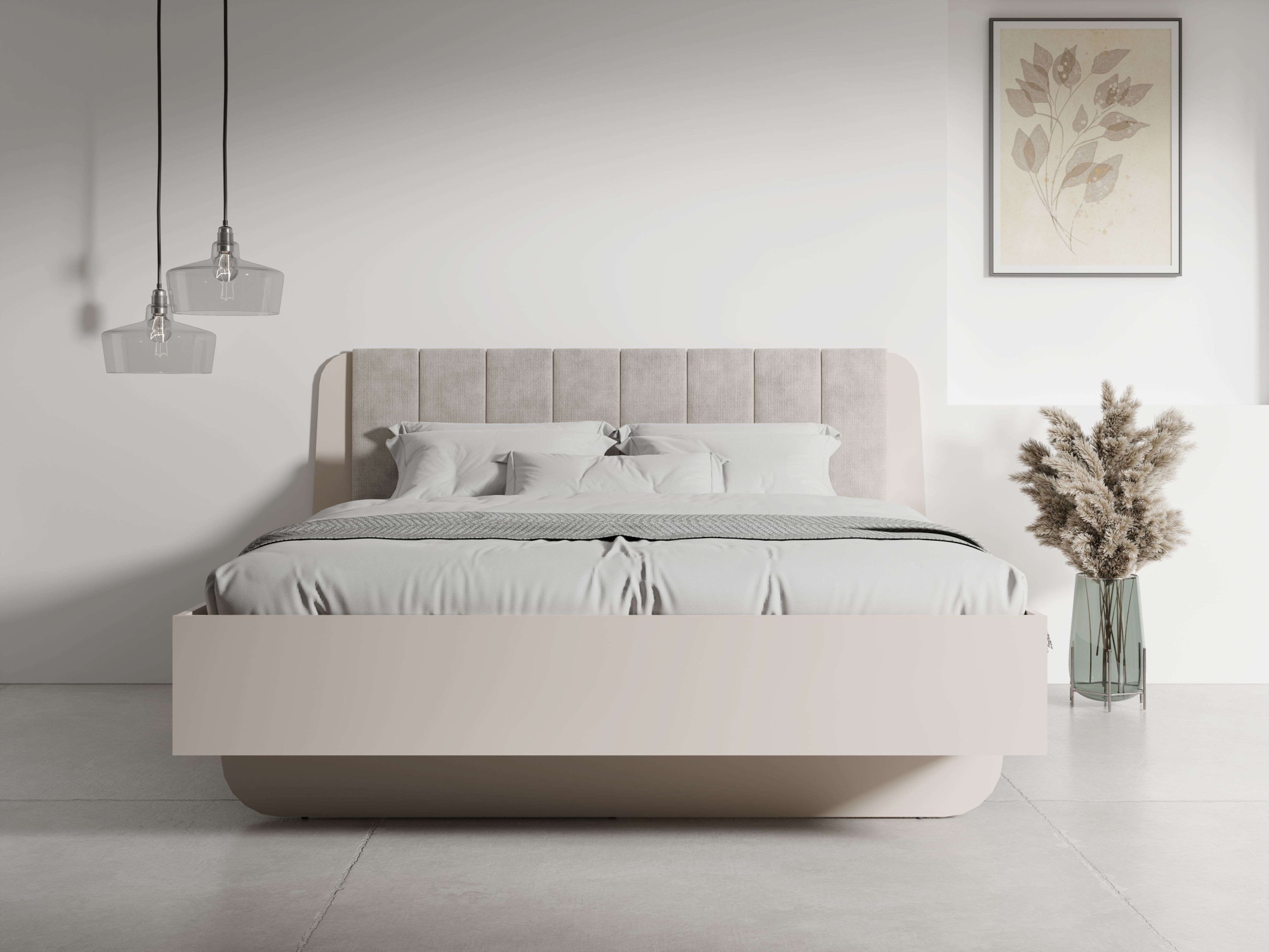 Home affaire Polsterbett »CLAREI mit gepolstertes Kopfteil, in 2 Breiten 160 und 180 cm«, Bettgestell ohne Bettkasten und Matratze, gemütlich und modern