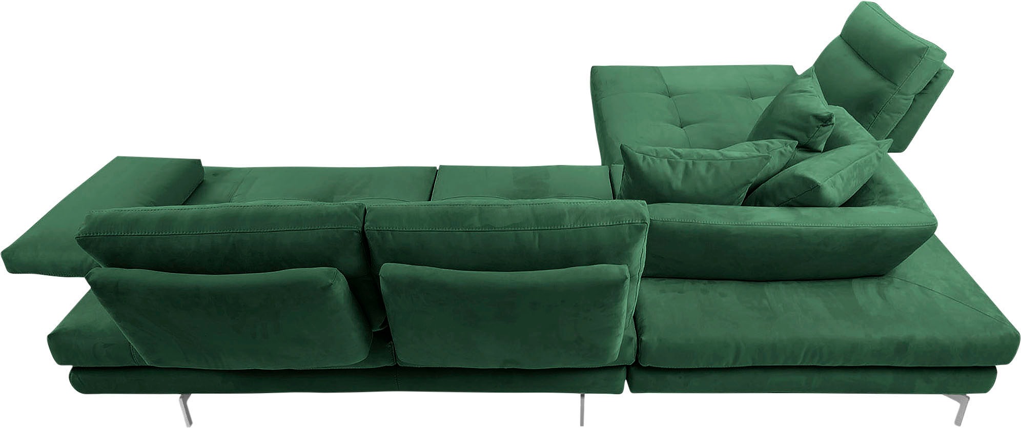 CALIA ITALIA Ecksofa »Toby Wing, L-Form, Designsofa mit sensationellem Sitzkomfort«, Sitztiefenverstell.,wahlw. mit Kissen-Set, Füße chrom glänzend