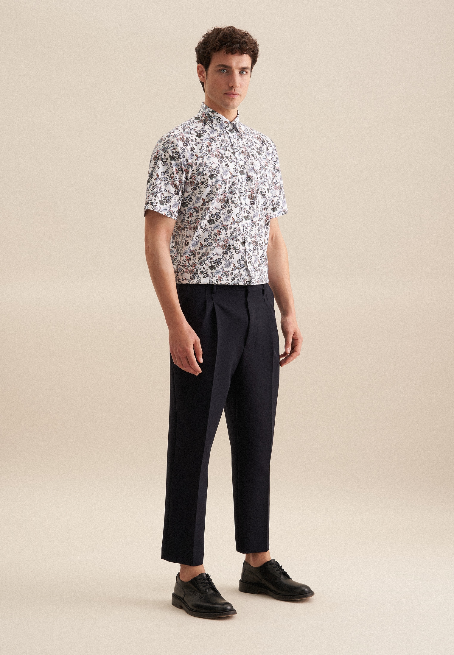 seidensticker Businesshemd »Regular«, Regular 1/2 Button-Down-Kragen Druck