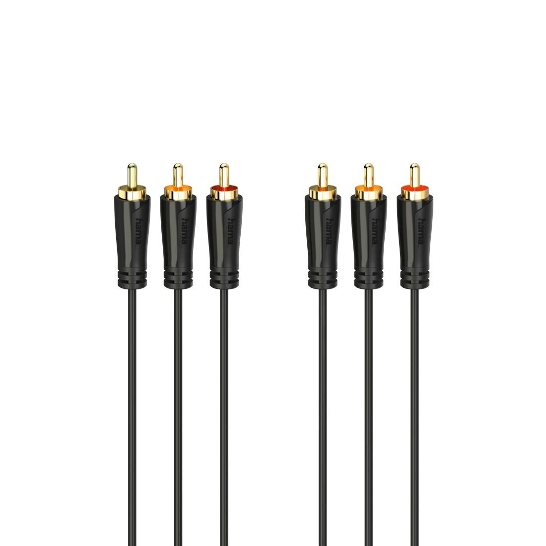 Bild von Hama Audio- & Video-Kabel »Audiokabel, Videokabel, 3 Cinch Stecker, 1,5m«, Cinch, 150 cm