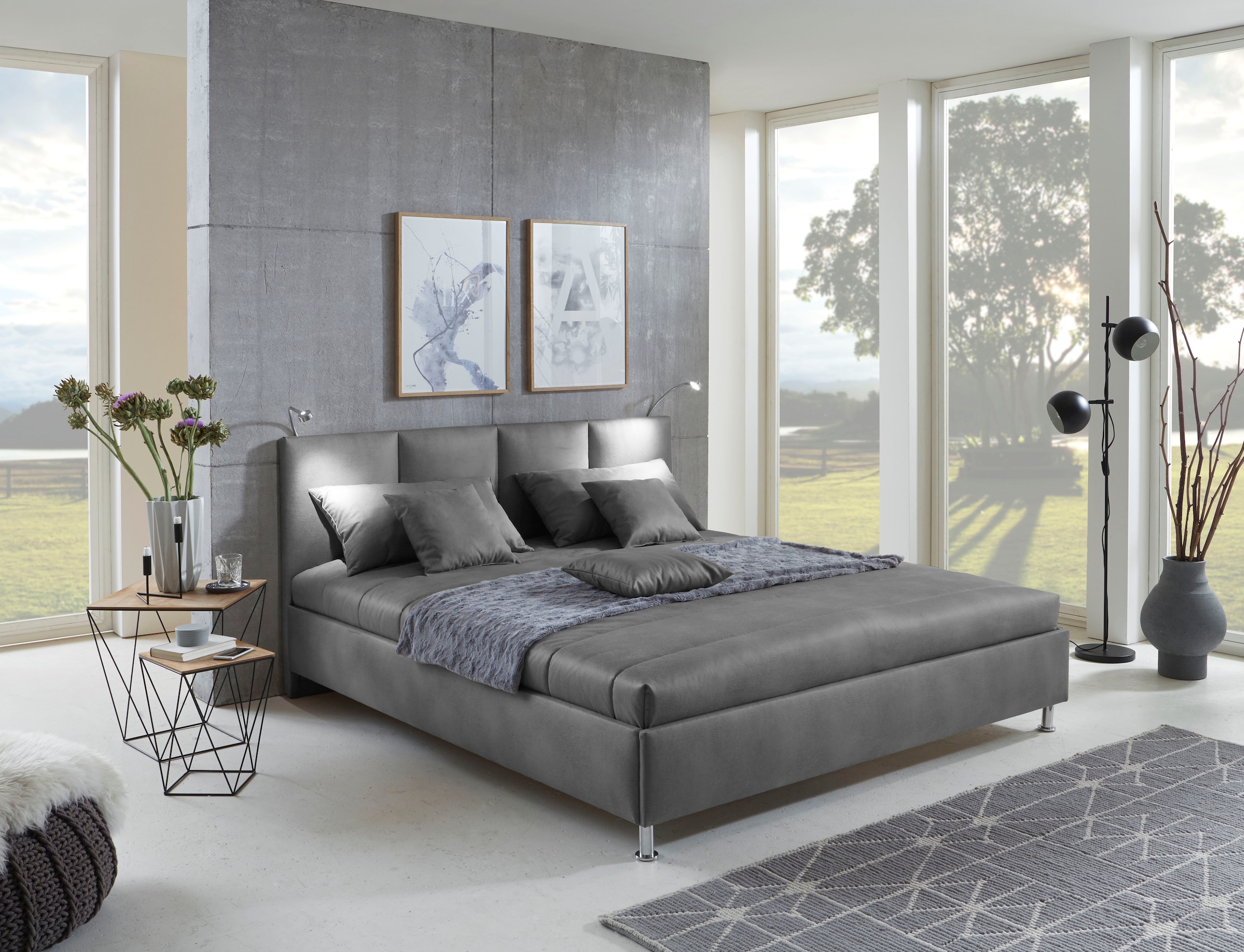 Westfalia Schlafkomfort Bett mit Bezug aus Microvelours in Lederoptik, vorm günstig online kaufen