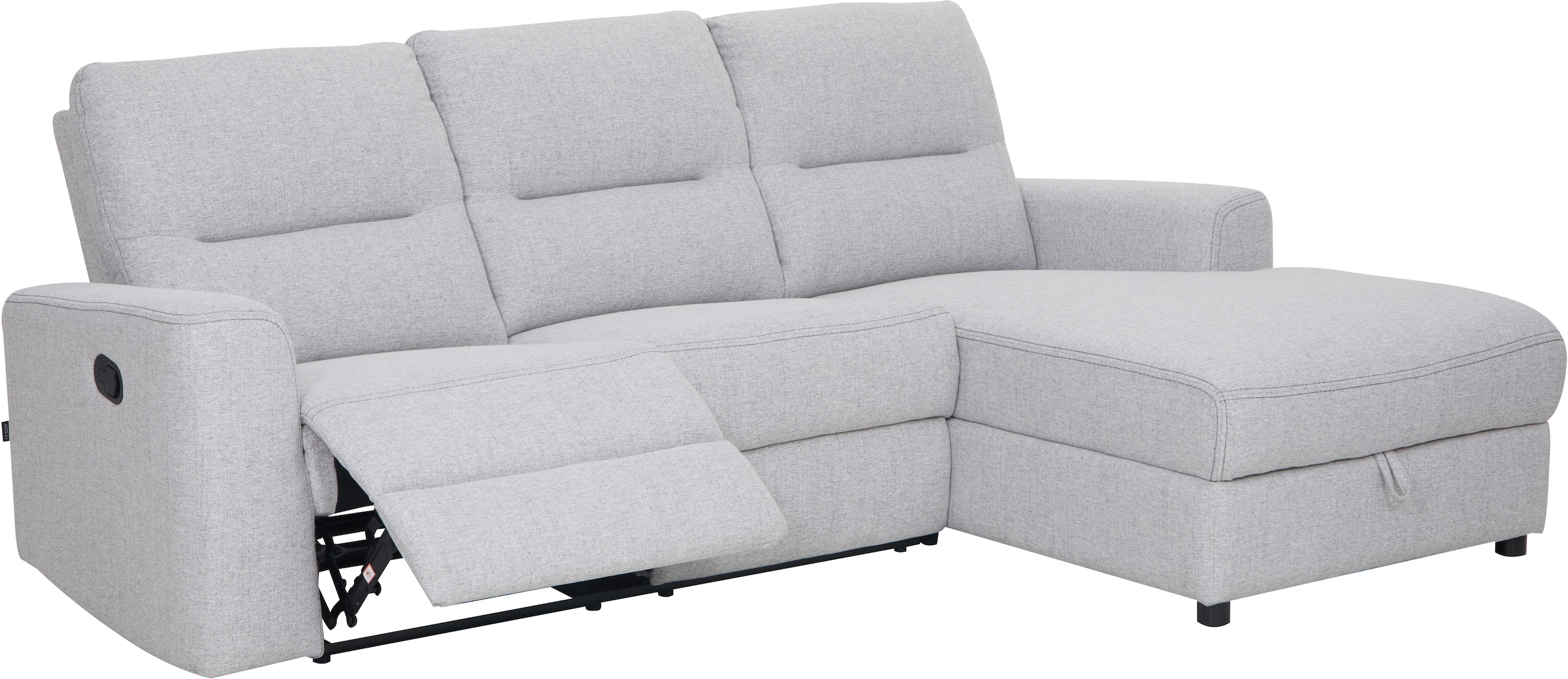 Home affaire Ecksofa »VENOIR, L-Form, 250 cm, manuelle u. elektrische Funktion (m. USB A/C)«, Stauraum unter der Recamiere, 2. Staufach, Federkern