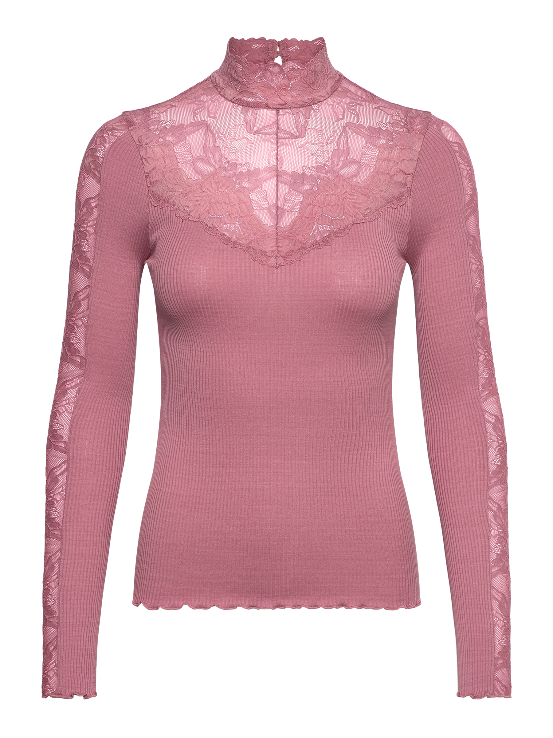rosemunde Langarmshirt »Beatha silk shirt« mit Spitze, langen Ärmeln, weicher Seidenmix