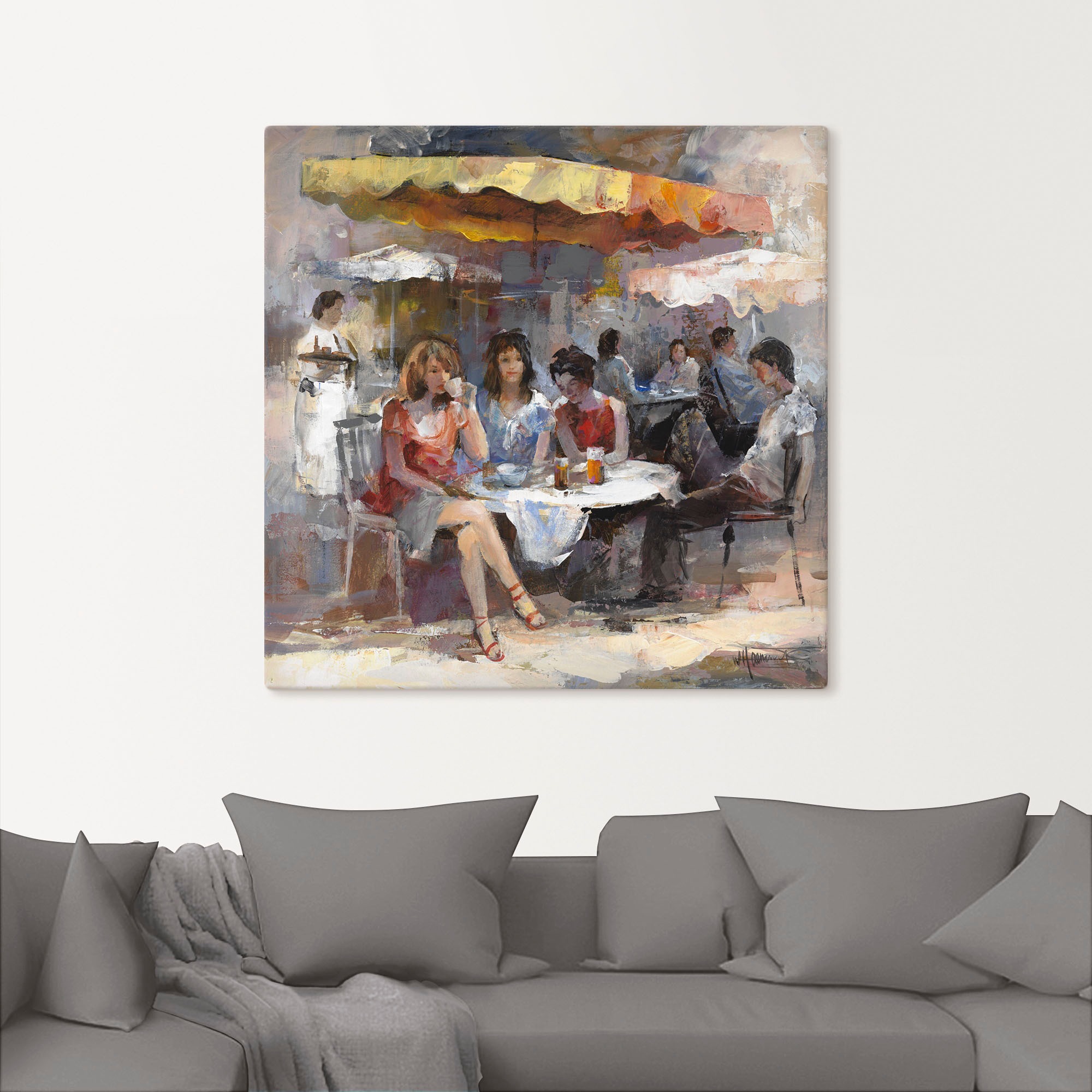 Artland Wandbild »Damen im Café II«, Gruppen & Familien, (1 St.), als Leinw günstig online kaufen