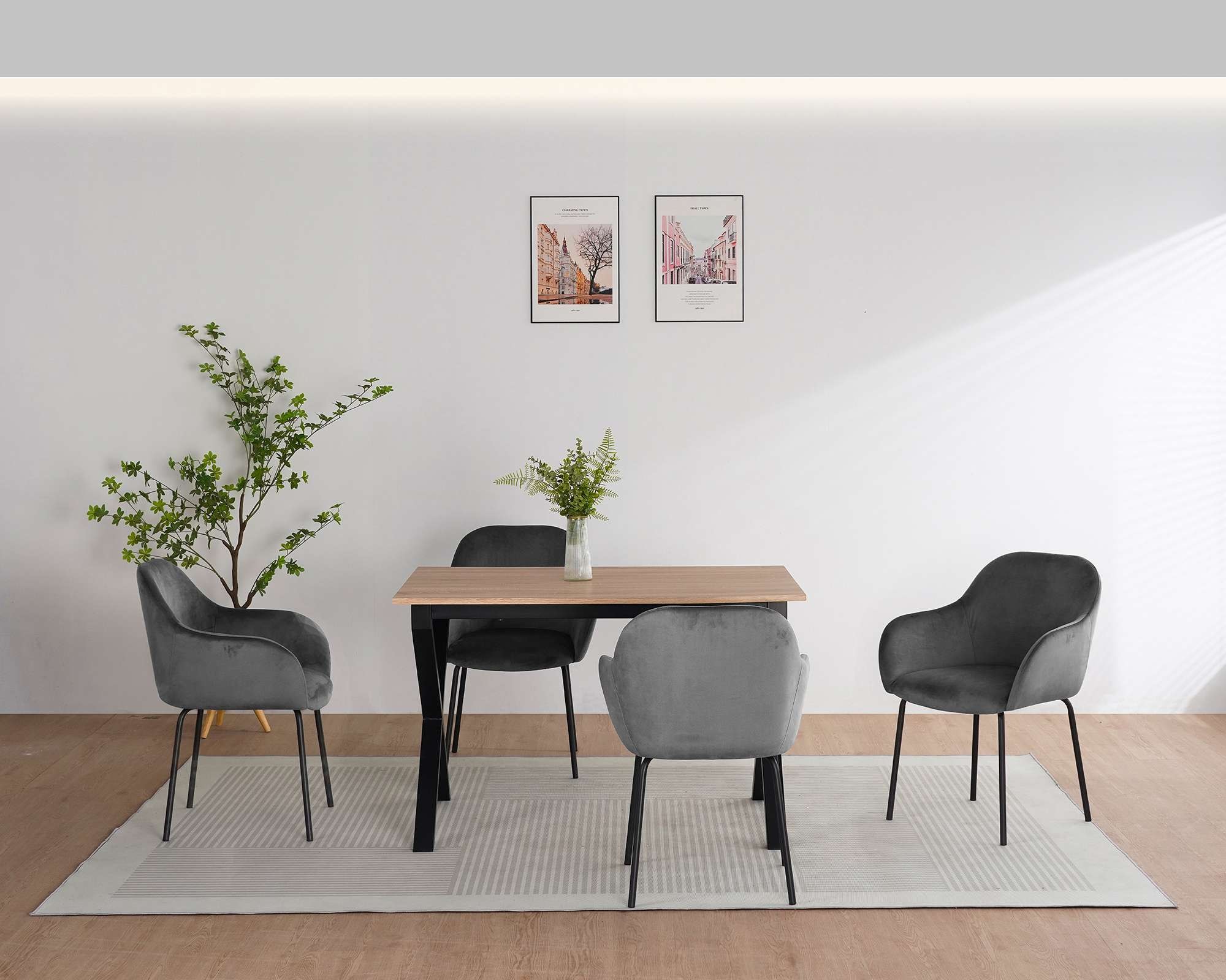 OTTO home Esszimmerstuhl »Dannika« (Set) 2 Stk.pflegeleichter Veloursstoff, schwarze Metallbeine, Sitzbreite 41 cm