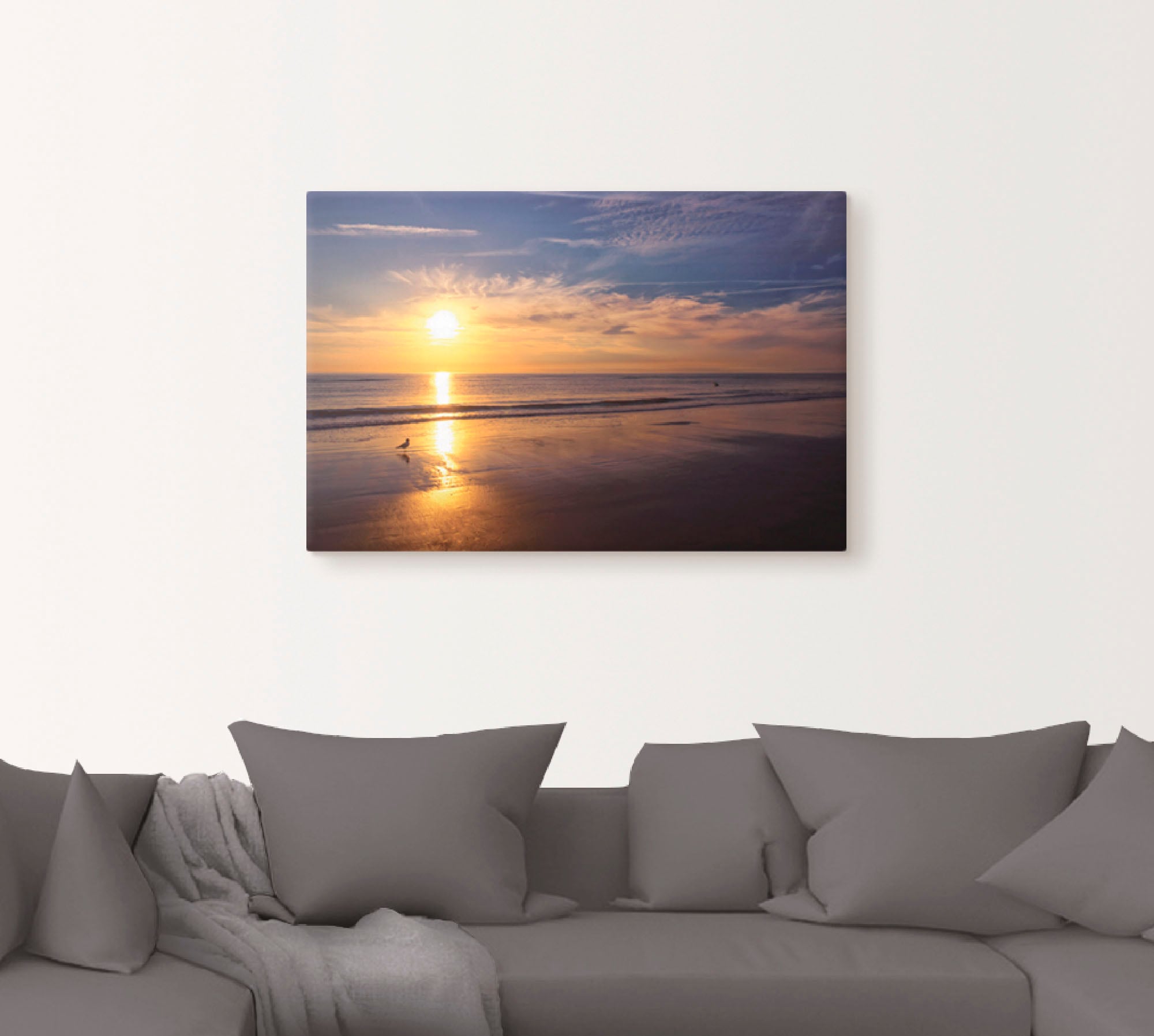 Artland Wandbild "Sonnenuntergang SPO", Strand, (1 St.), als Alubild, Outdo günstig online kaufen