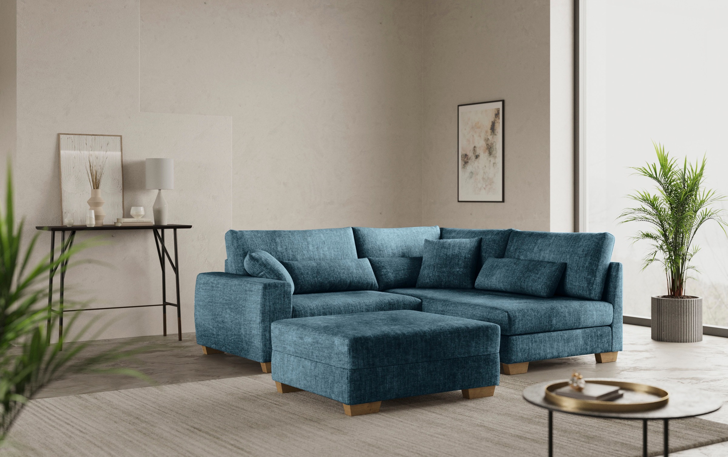 Mr. Couch Hocker »Helena«, Mit Federkern, wahlweise mit DuraSpring-Taschenfederkern