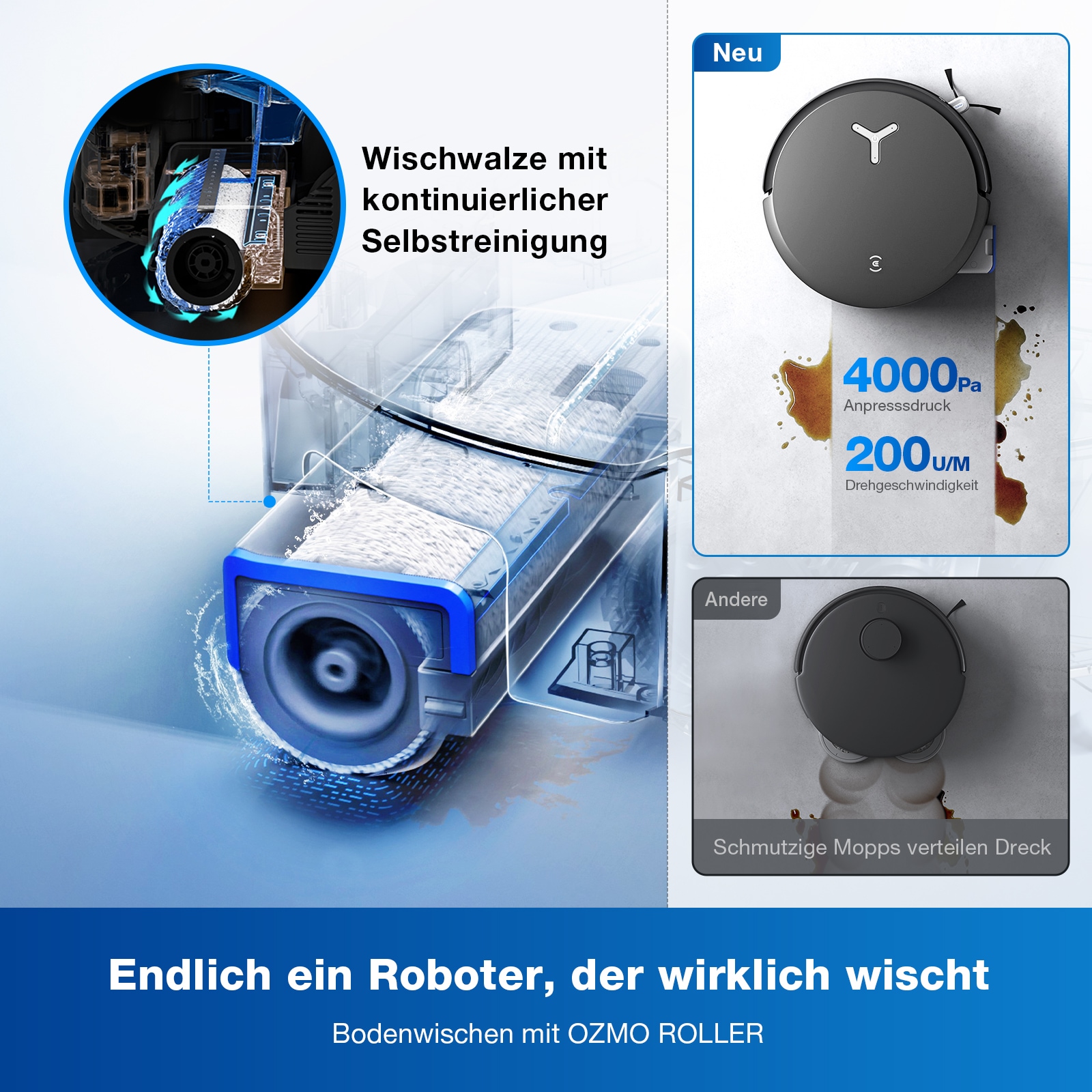 ECOVACS Saugroboter »ECOVACS DEEBOT X8 OMNI«, 18.000 Pa, OMNI-Station mit 75° Mopp-Waschen, OZMO ROLLER Wischen